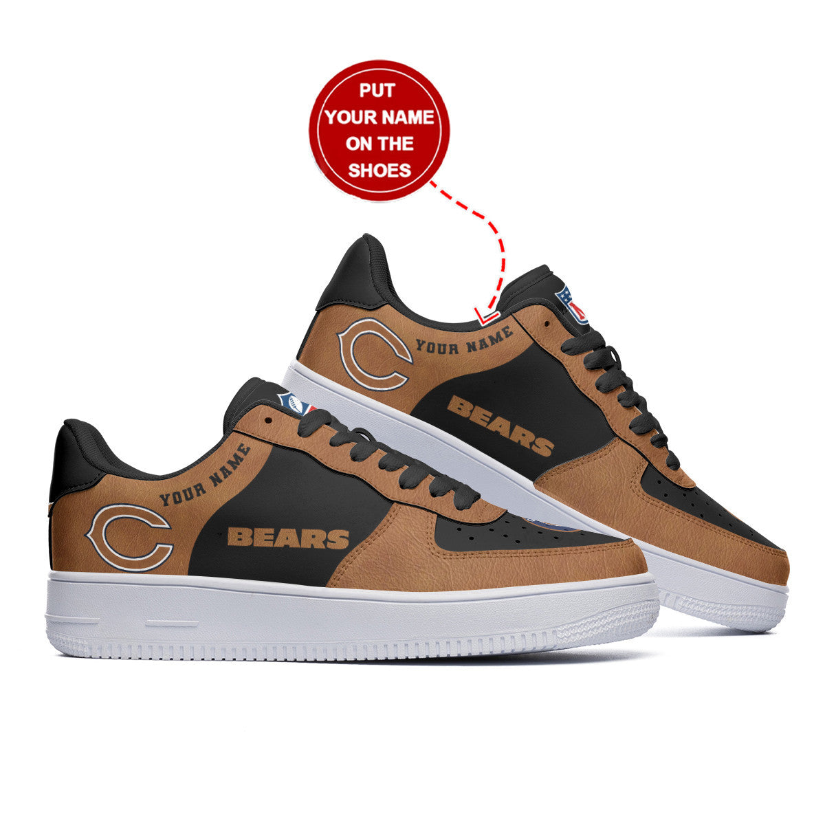 Ideafootwear Chicago Bears NFL Air Low-Top Sneakers Shoes For Men And Women