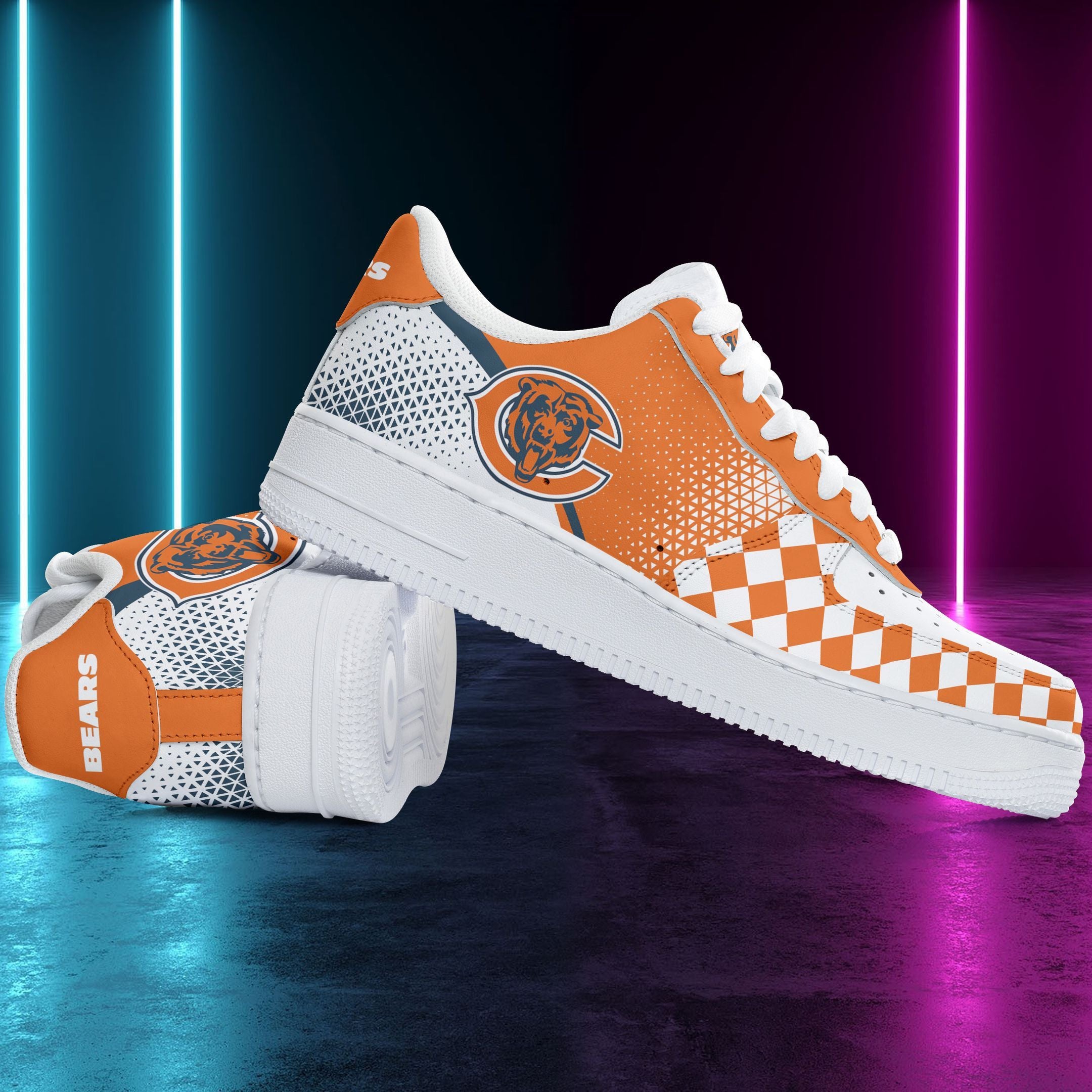 Ideafootwear Chicago Bears NFL Air Low-Top Sneakers Shoes For Men And Women