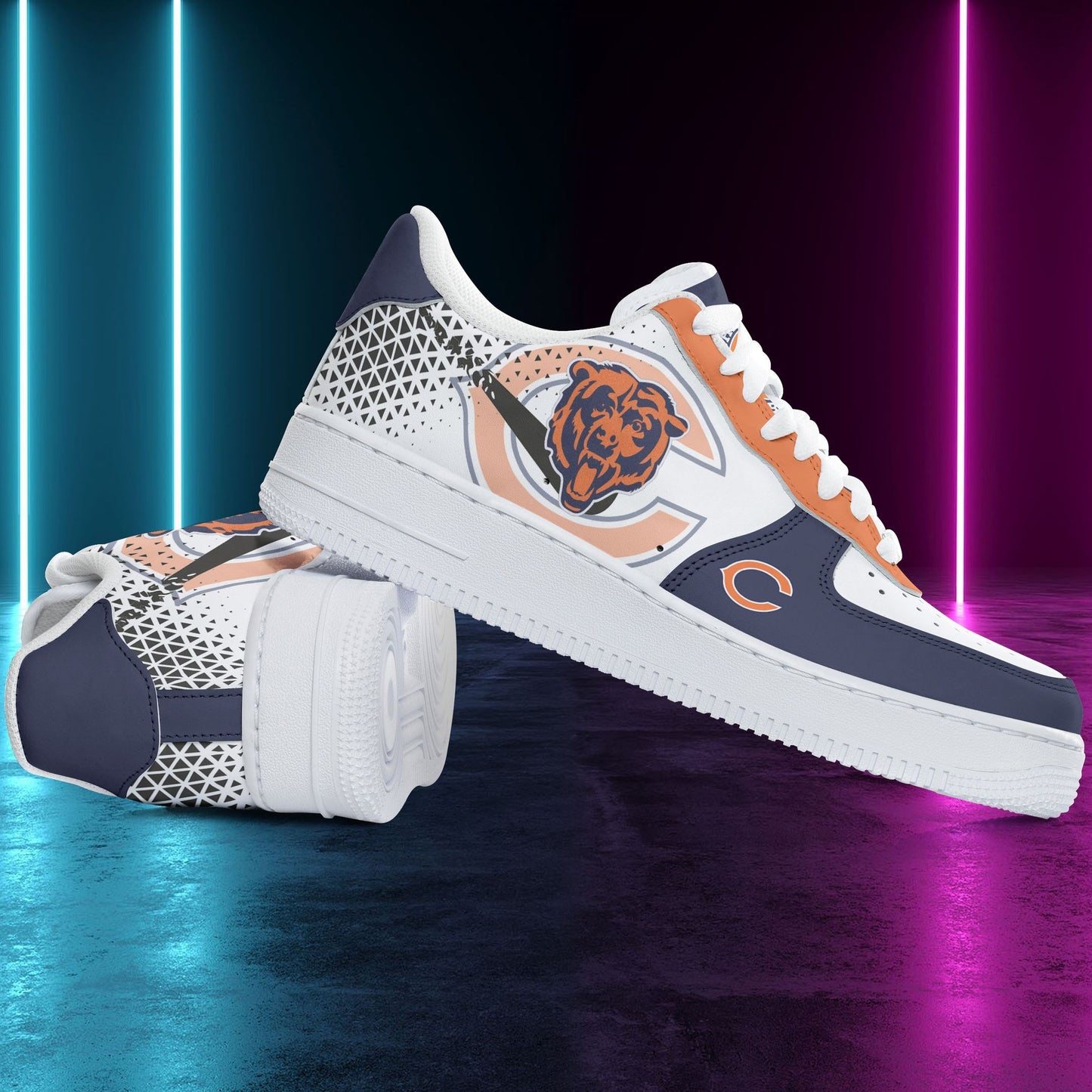 Ideafootwear Chicago Bears NFL Air Low-Top Sneakers Shoes For Men And Women