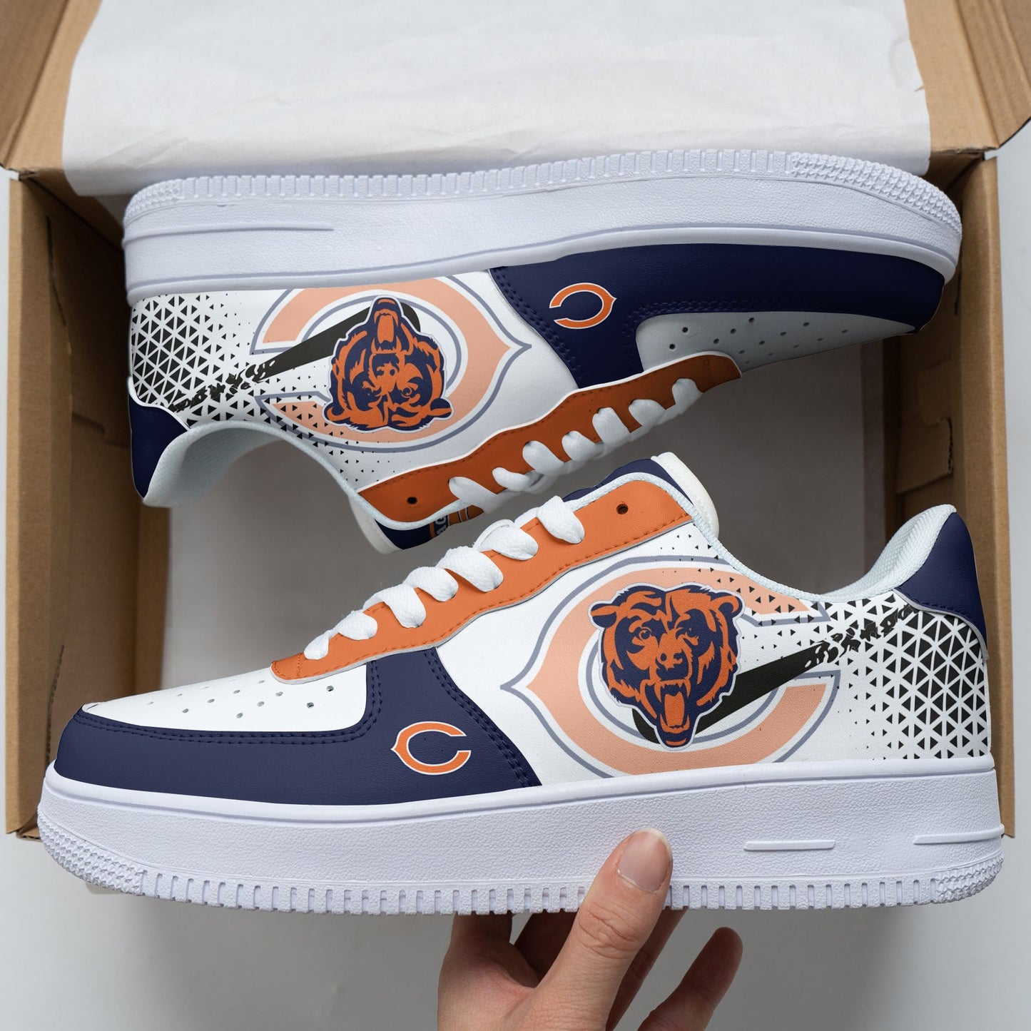 Ideafootwear Chicago Bears NFL Air Low-Top Sneakers Shoes For Men And Women