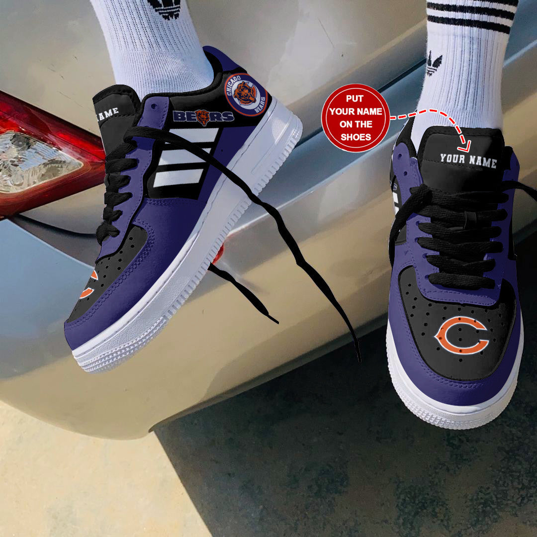 Ideafootwear Chicago Bears NFL Air Low-Top Sneakers Shoes For Men And Women