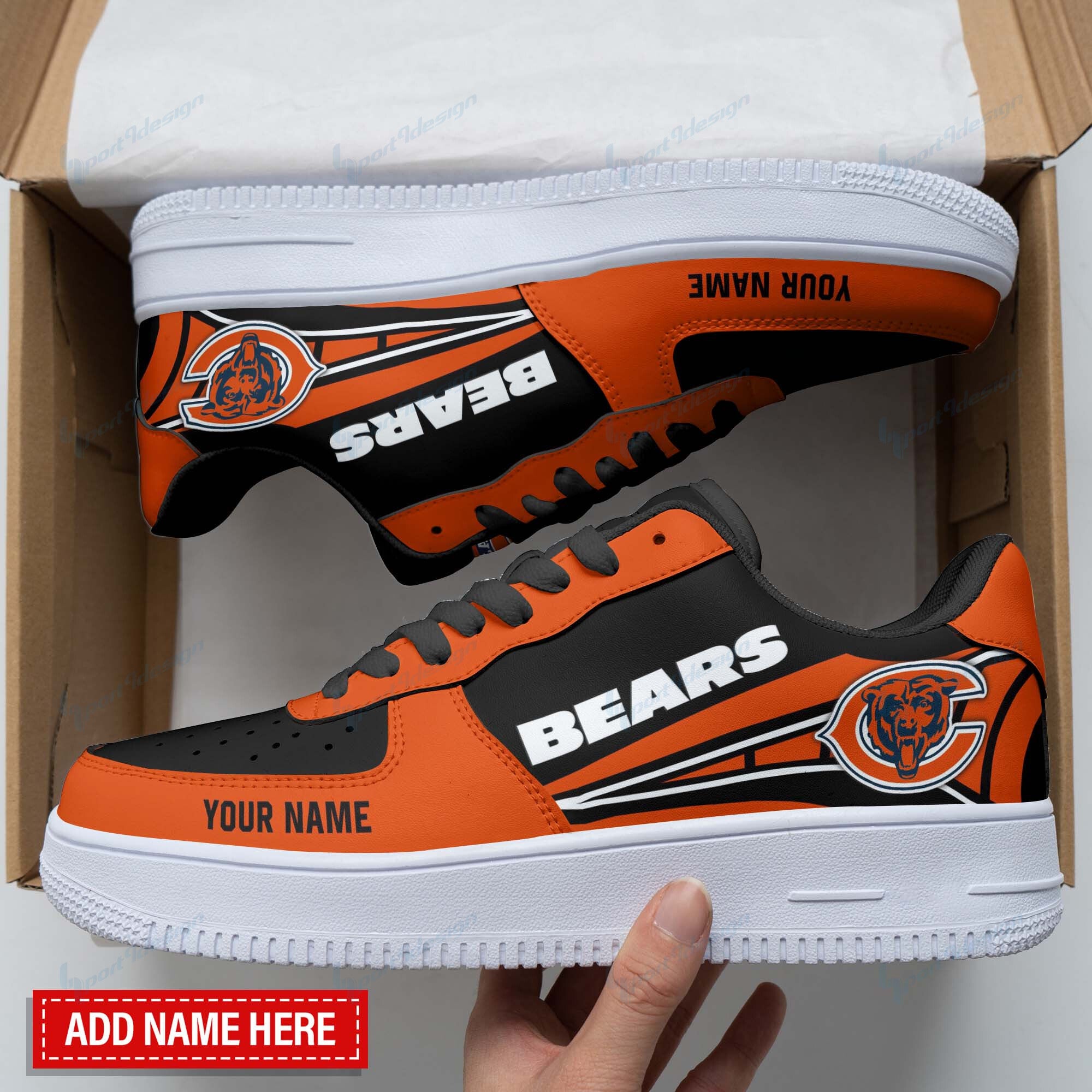 Ideafootwear Chicago Bears NFL Air Low-Top Sneakers Shoes For Men And Women