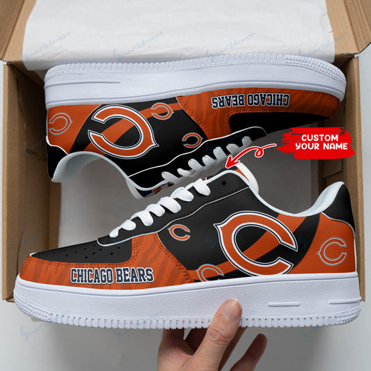 Ideafootwear Chicago Bears NFL Air Low-Top Sneakers Shoes For Men And Women