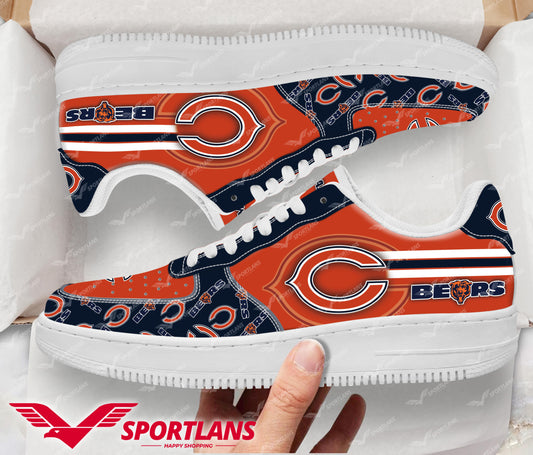 Ideafootwear Chicago Bears NFL Air Low-Top Sneakers Shoes For Men And Women