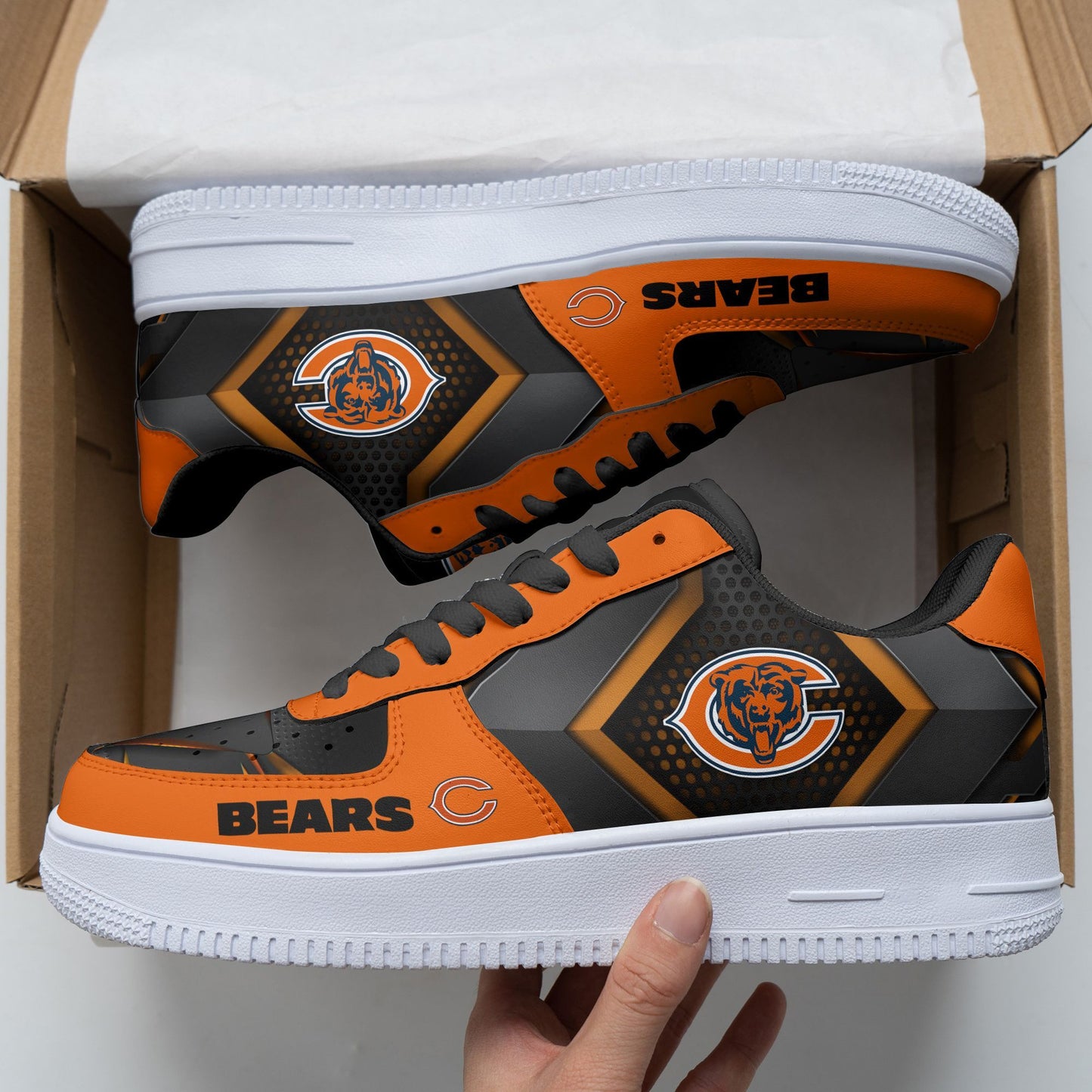 Ideafootwear Chicago Bears NFL Air Low-Top Sneakers Shoes For Men And Women