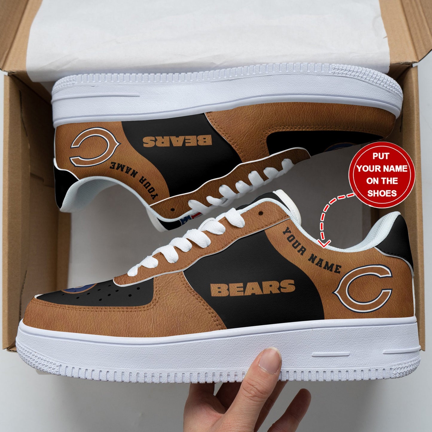 Ideafootwear Chicago Bears NFL Air Low-Top Sneakers Shoes For Men And Women