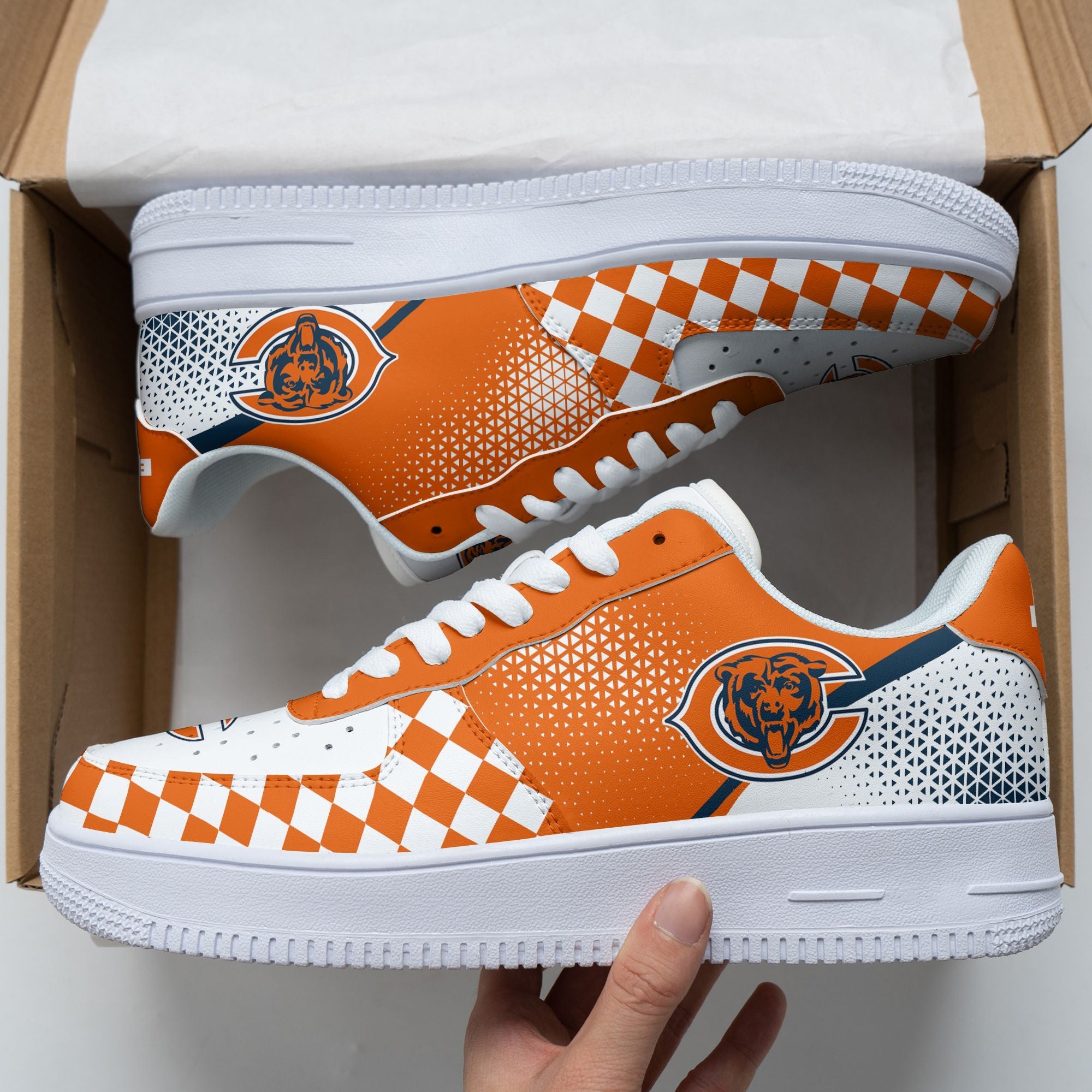 Ideafootwear Chicago Bears NFL Air Low-Top Sneakers Shoes For Men And Women