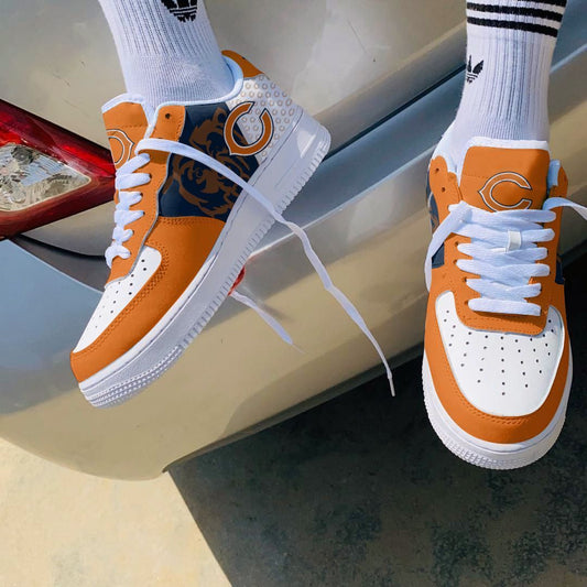 Ideafootwear Chicago Bears NFL Air Low-Top Sneakers Shoes For Men And Women
