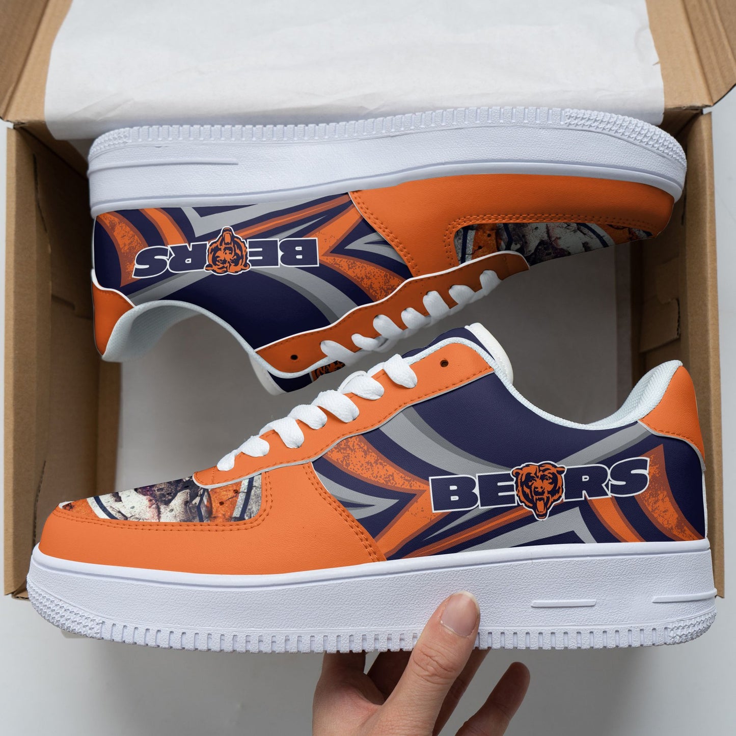 Ideafootwear Chicago Bears NFL Air Low-Top Sneakers Shoes For Men And Women
