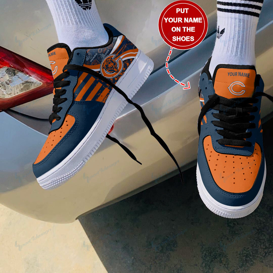 Ideafootwear Chicago Bears NFL Air Low-Top Sneakers Shoes For Men And Women