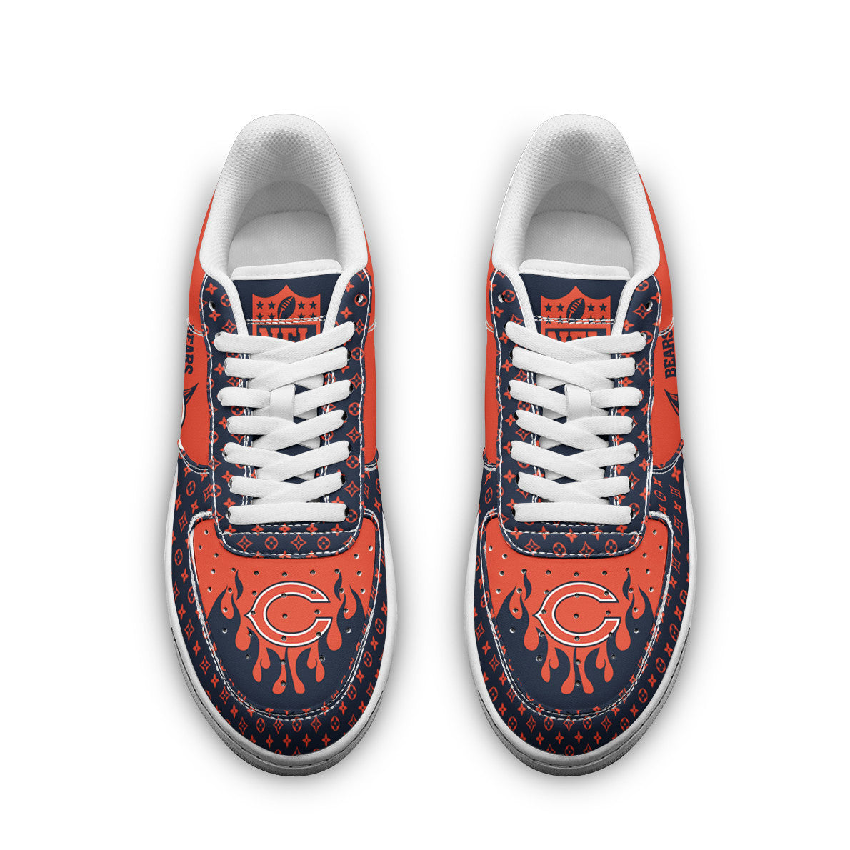 Ideafootwear Chicago Bears NFL Air Low-Top Sneakers Shoes For Men And Women