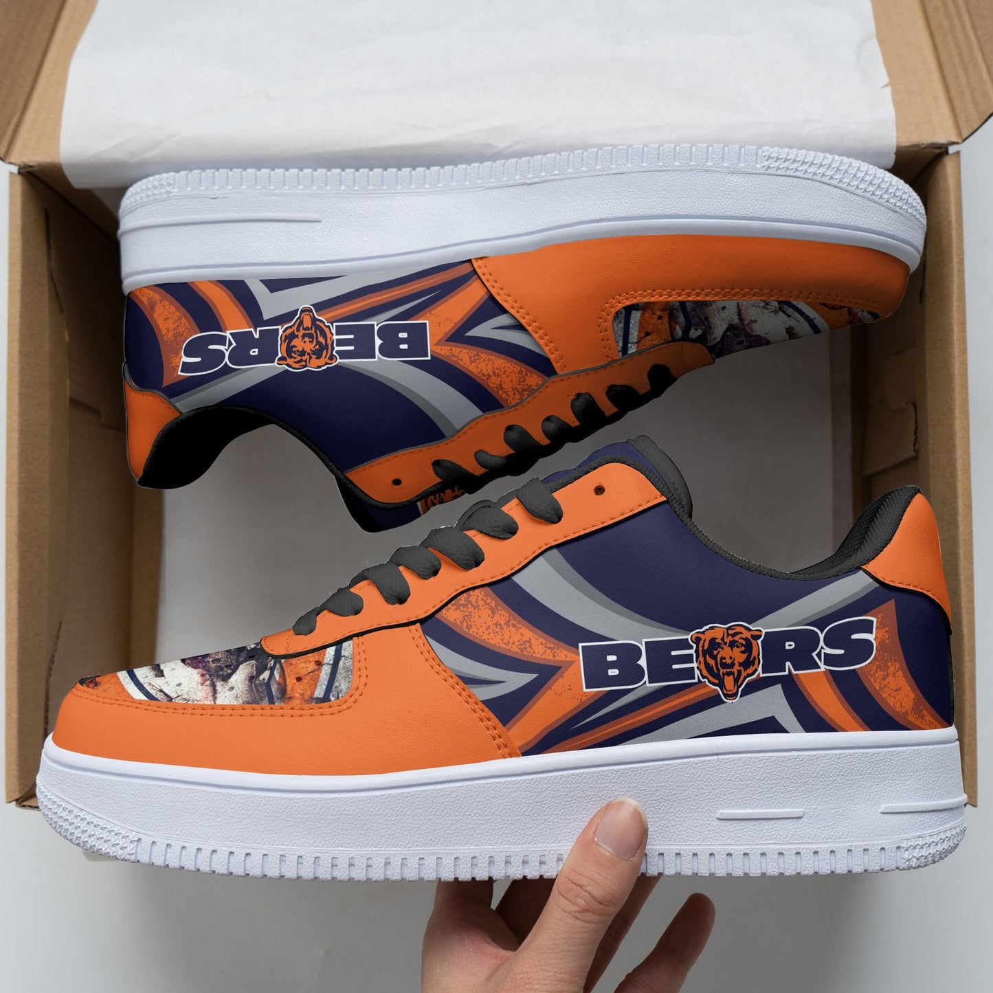 Ideafootwear Chicago Bears NFL Air Low-Top Sneakers Shoes For Men And Women