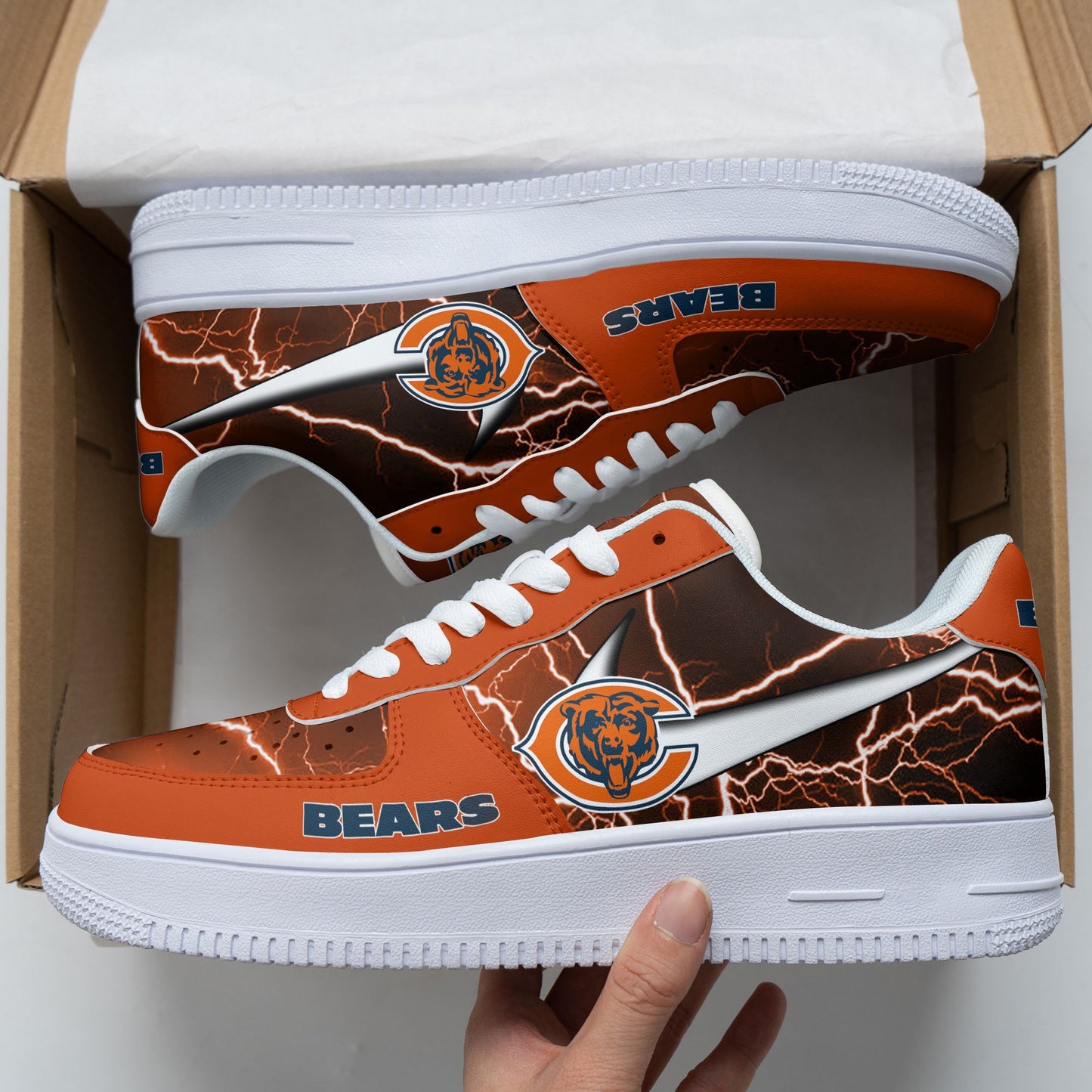 Ideafootwear Chicago Bears NFL Air Low-Top Sneakers Shoes For Men And Women