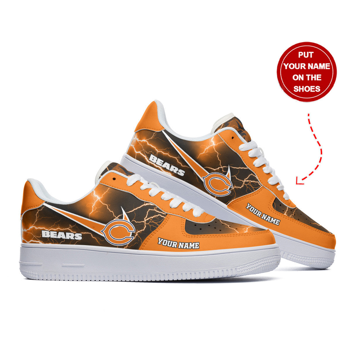 Ideafootwear Chicago Bears NFL Air Low-Top Sneakers Shoes For Men And Women