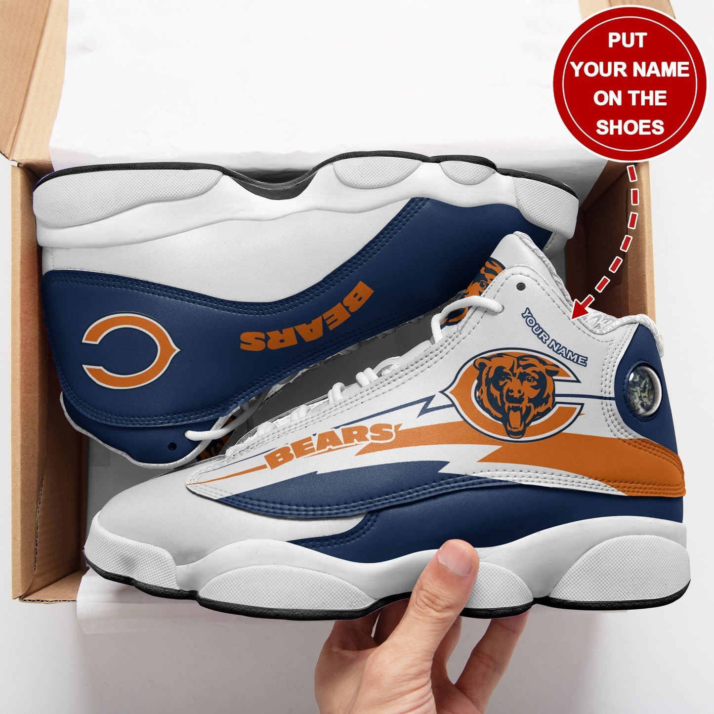 Ideafootwear Chicago Bears NFL AJ13 Sneakers Shoes For Men And Women