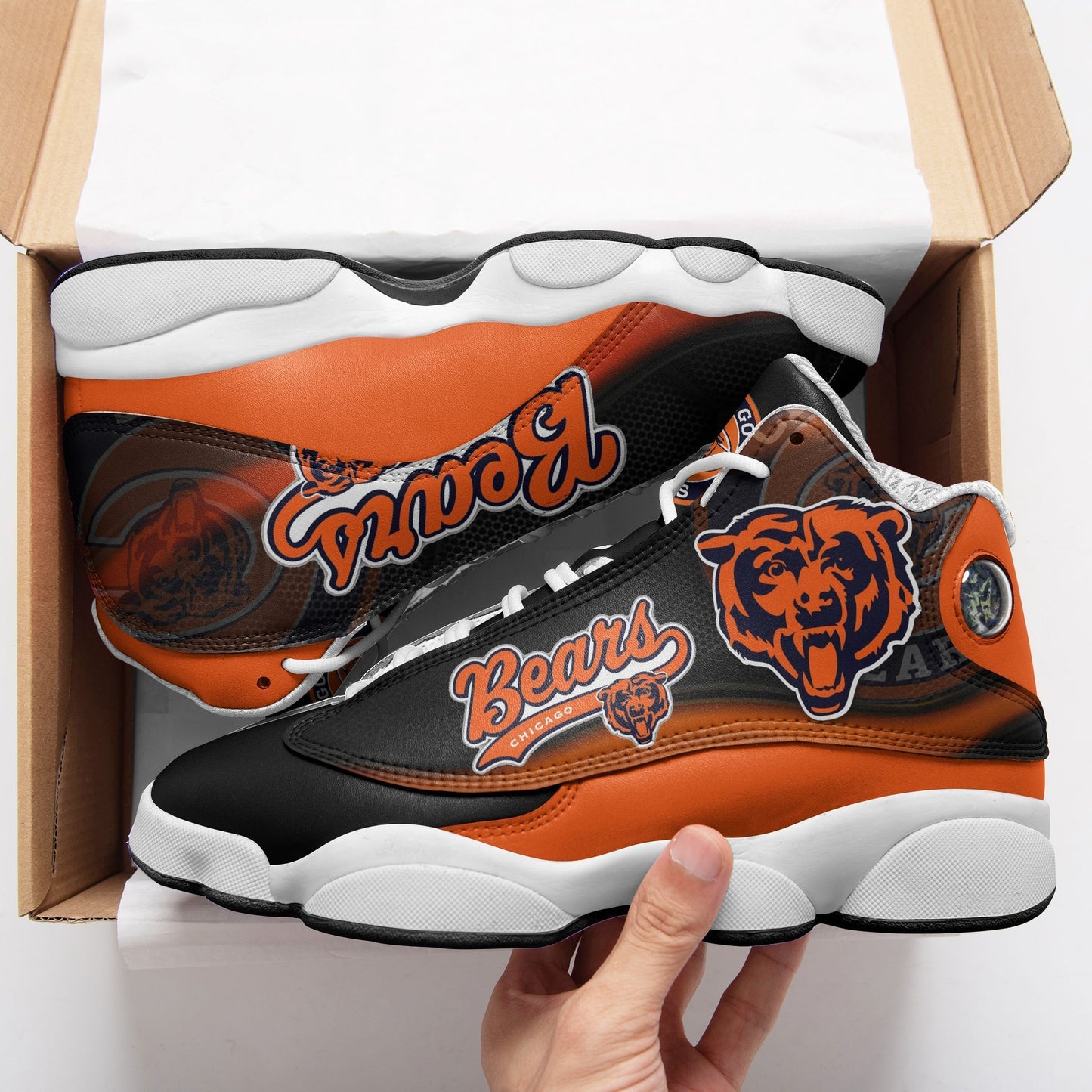 Ideafootwear Chicago Bears NFL AJ13 Sneakers Shoes For Men And Women