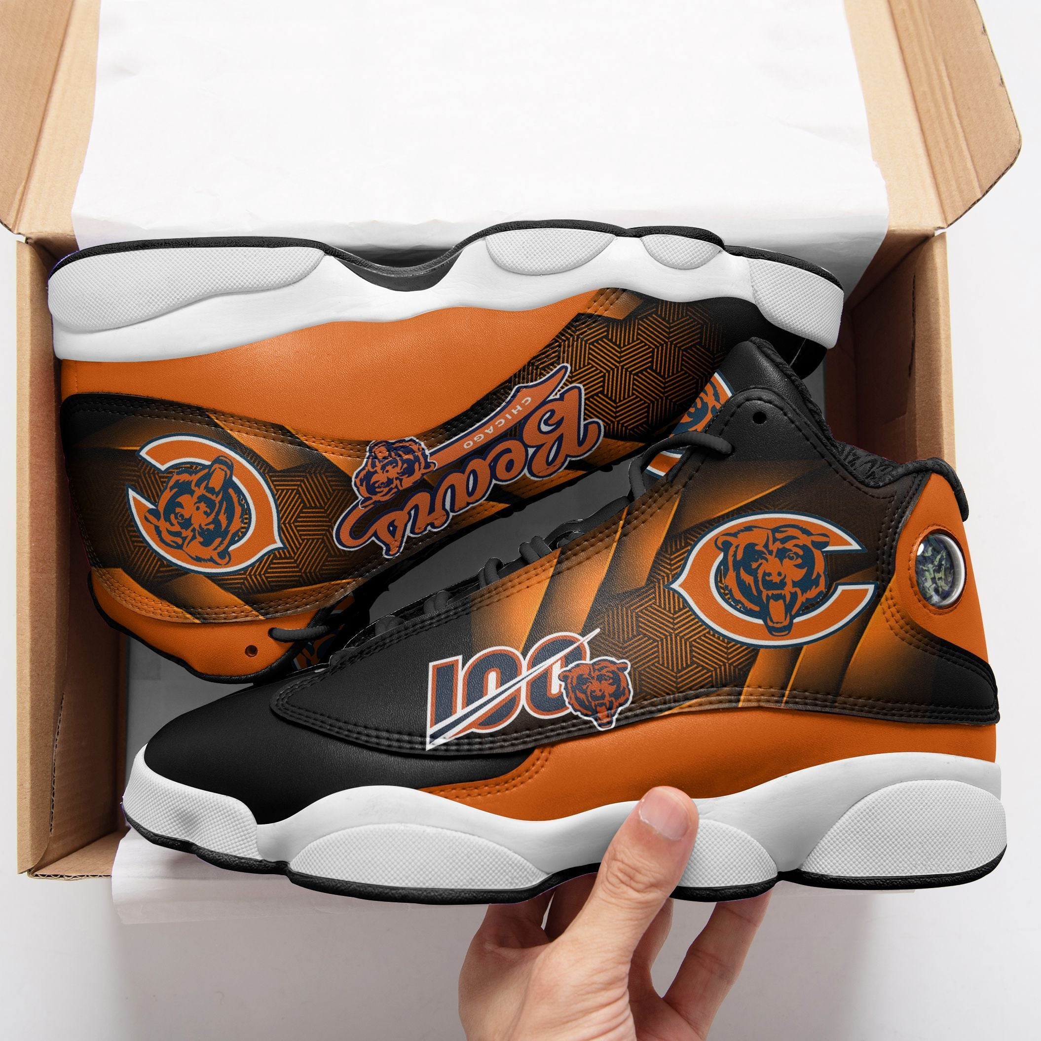 Ideafootwear Chicago Bears NFL AJ13 Sneakers Shoes For Men And Women
