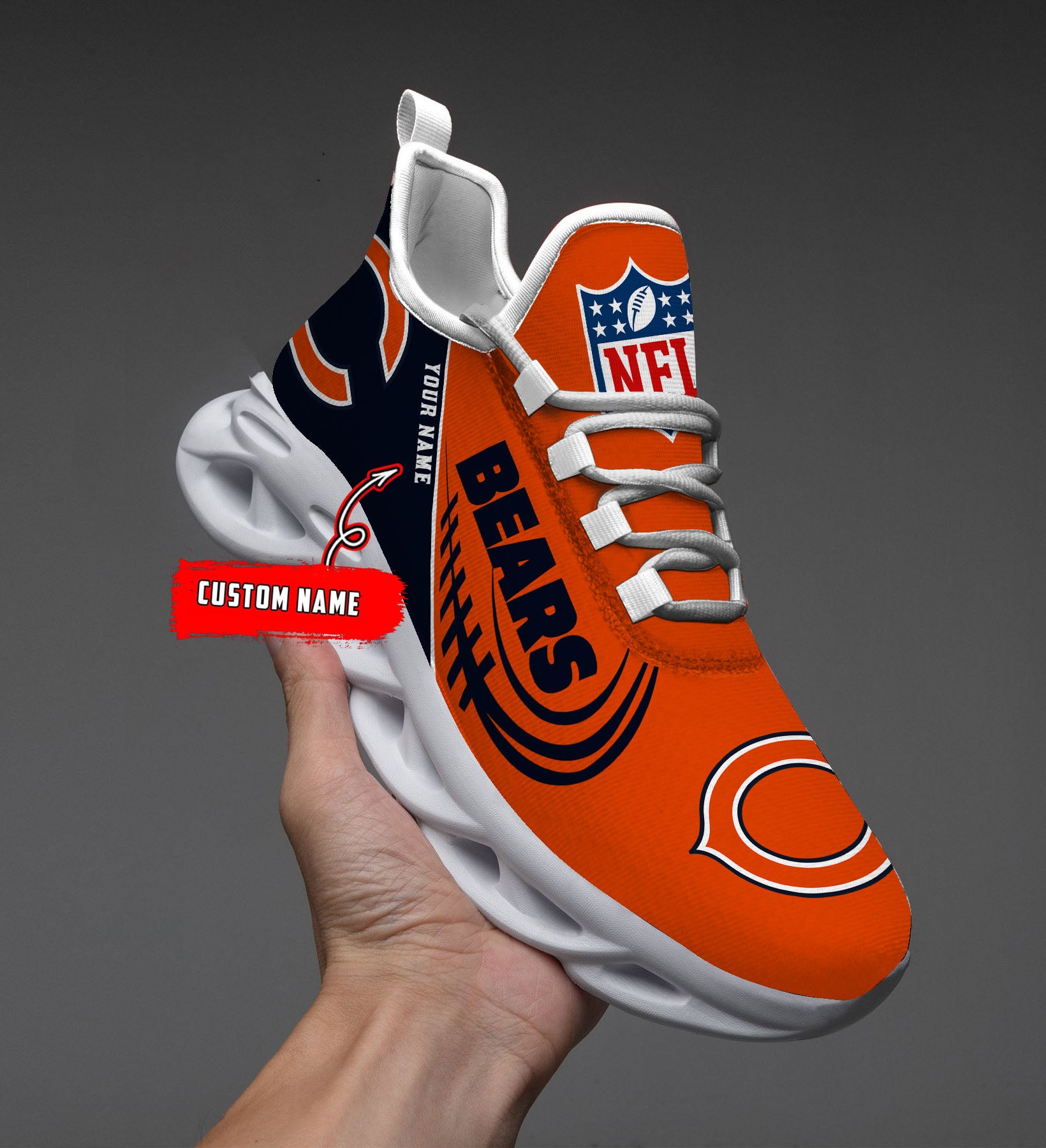 Ideafootwear Chicago Bears NFL Max Soul Shoes Sneakers For Men And Women