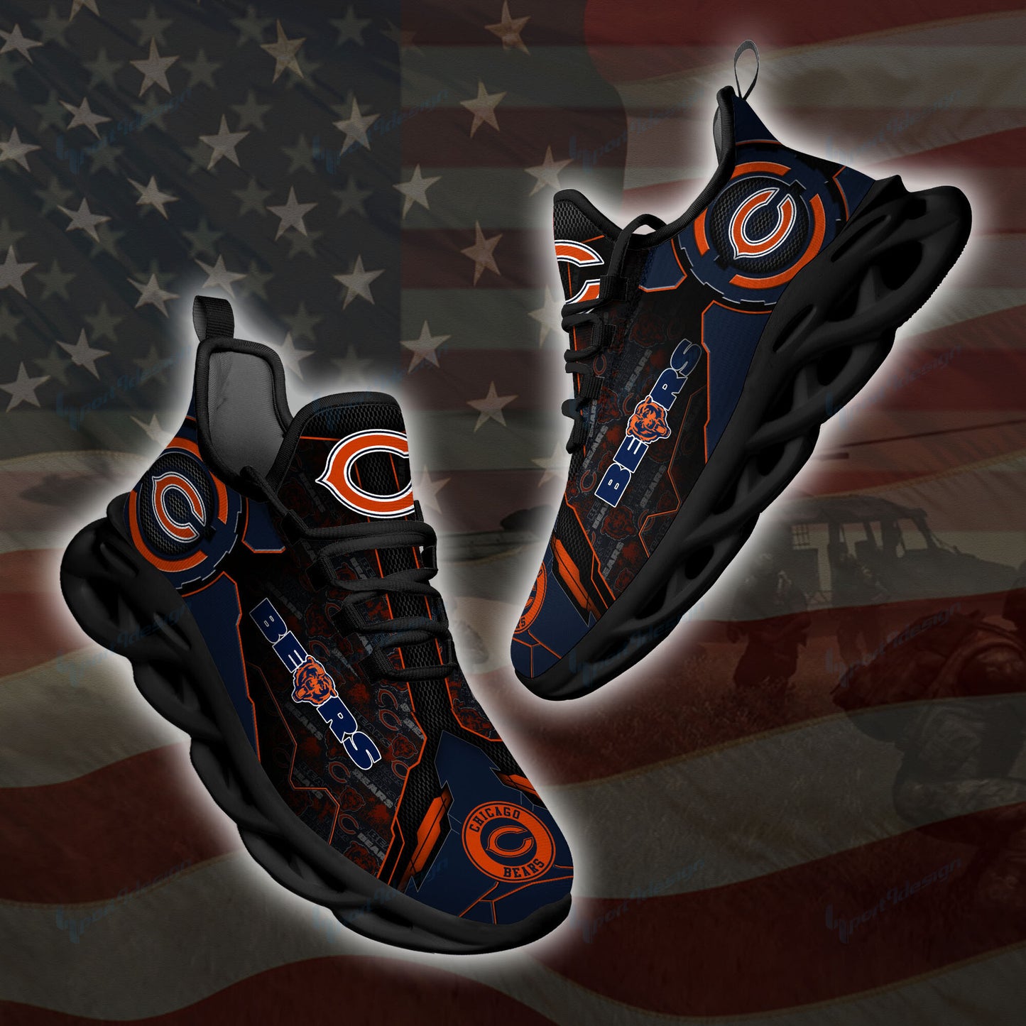 Ideafootwear Chicago Bears NFL Max Soul Shoes Sneakers For Men And Women