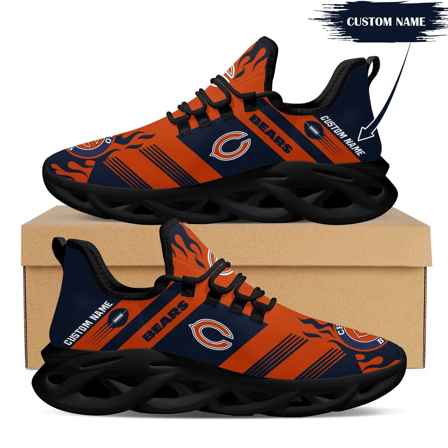 Ideafootwear Chicago Bears NFL Max Soul Shoes Sneakers For Men And Women