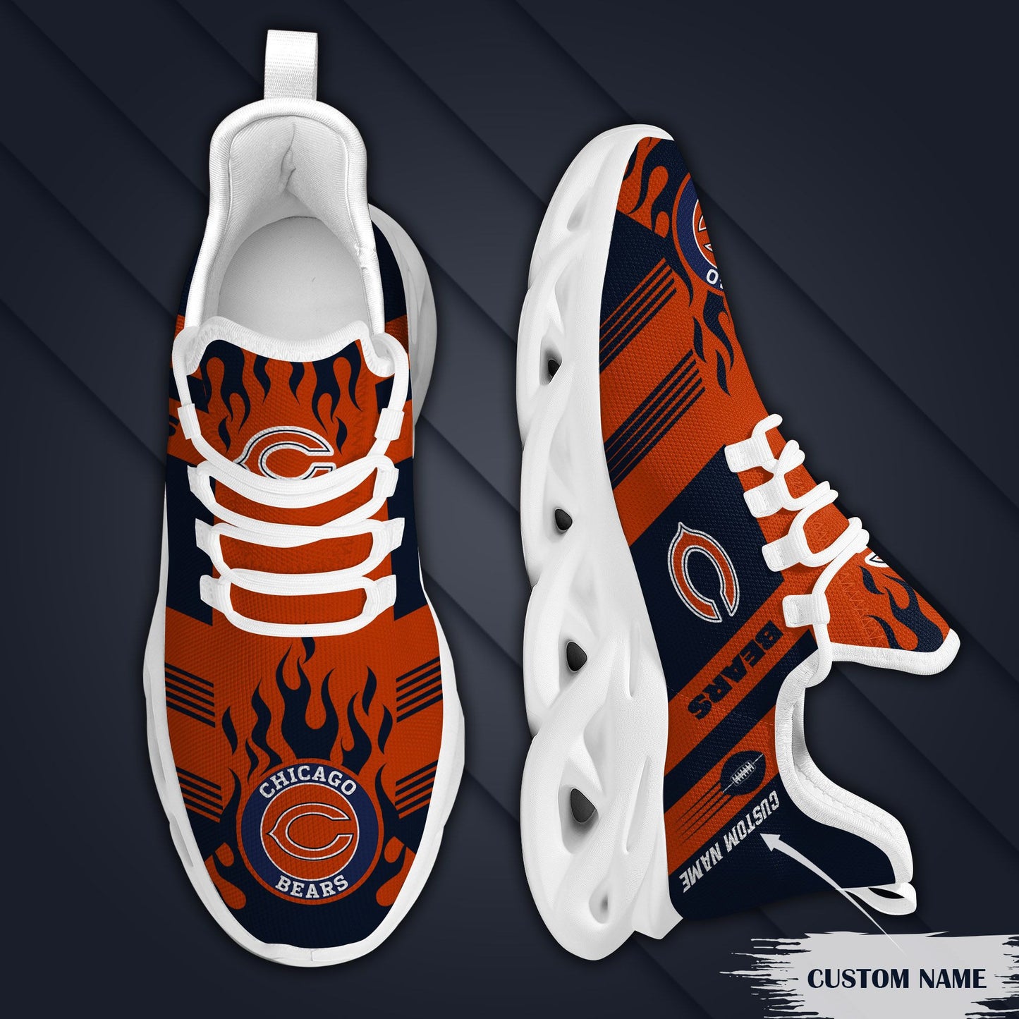 Ideafootwear Chicago Bears NFL Max Soul Shoes Sneakers For Men And Women