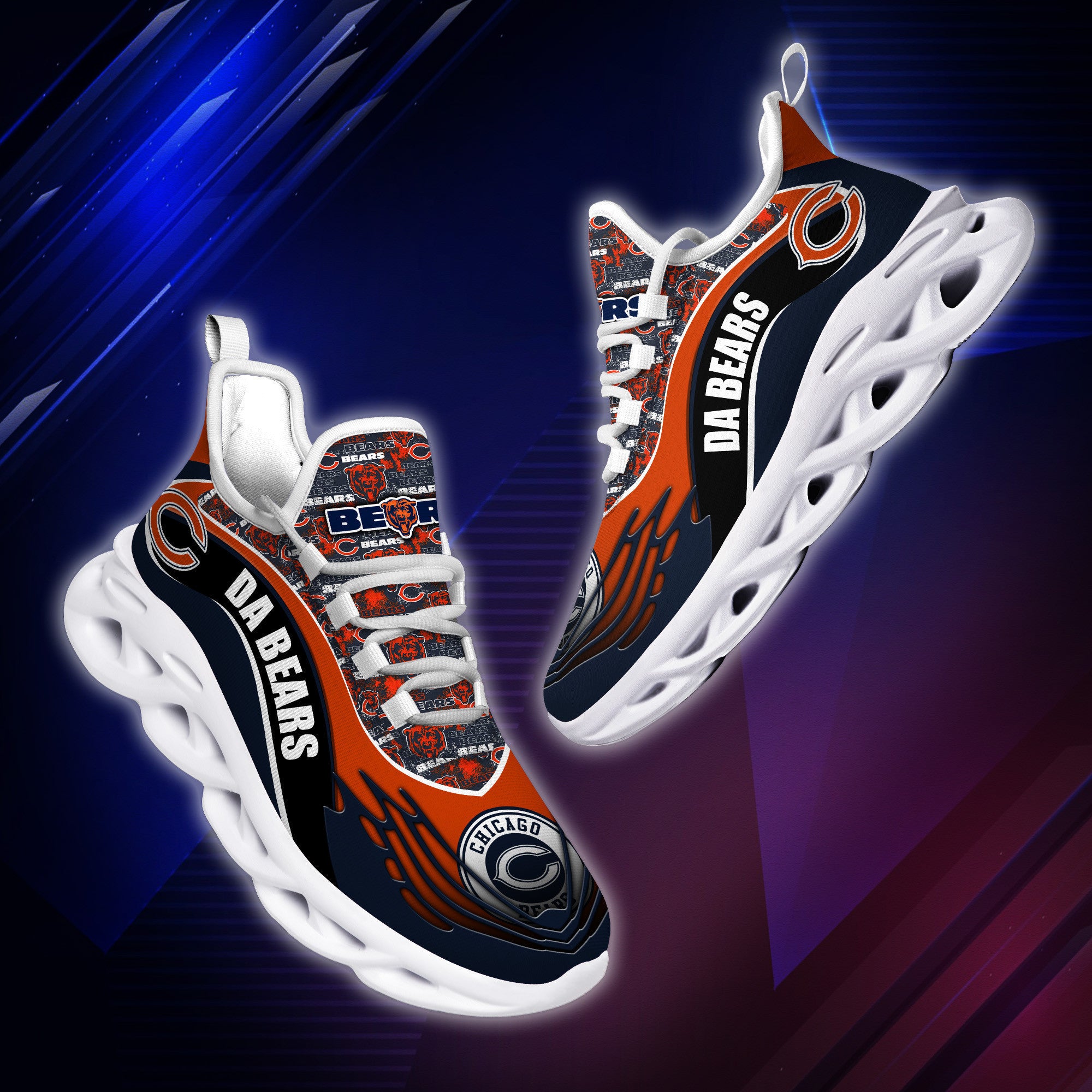 Ideafootwear Chicago Bears NFL Max Soul Shoes Sneakers For Men And Women
