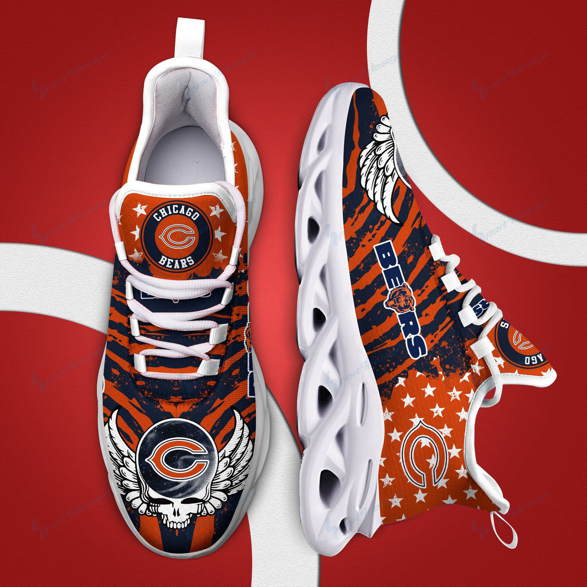 Ideafootwear Chicago Bears NFL Max Soul Shoes Sneakers For Men And Women