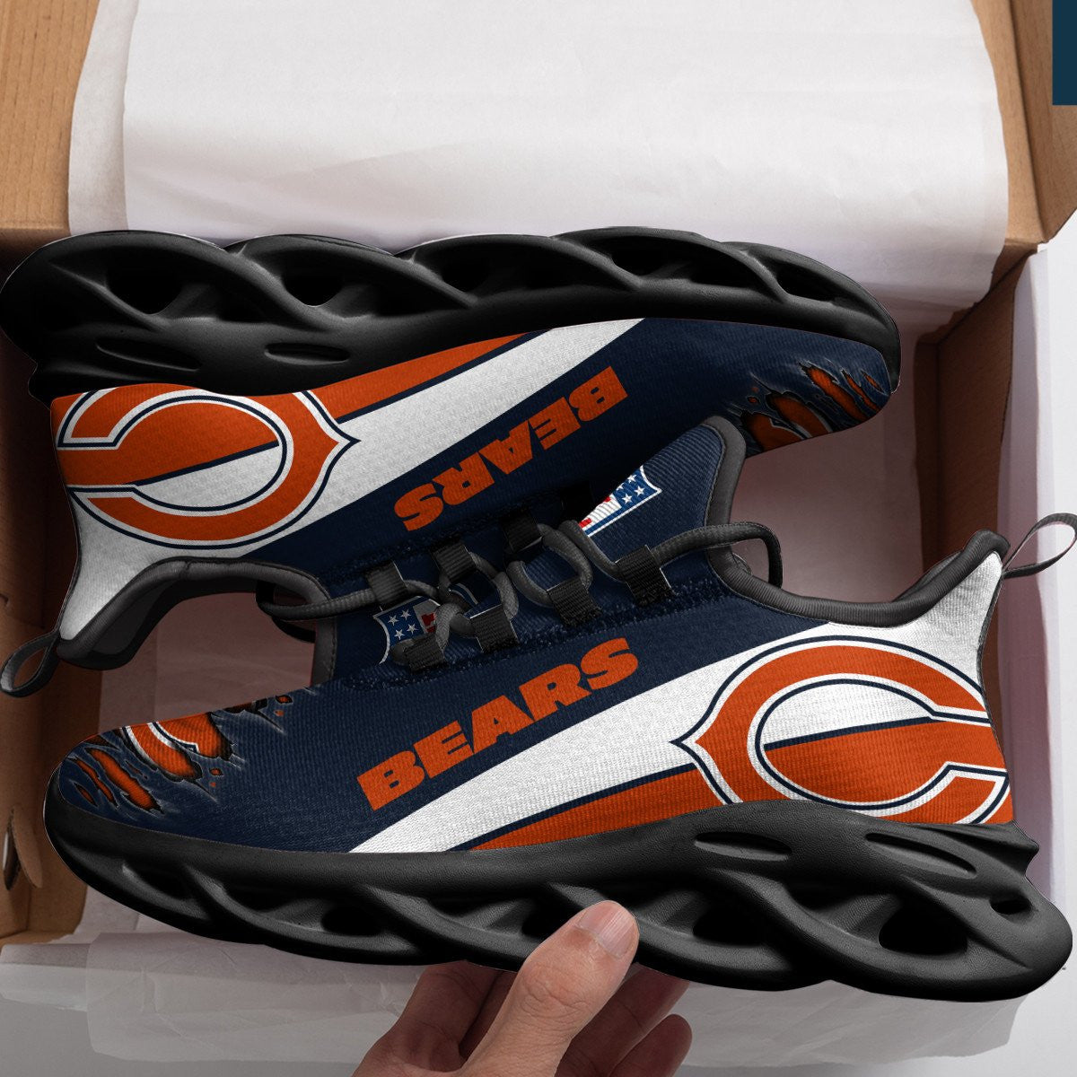 Ideafootwear Chicago Bears NFL Max Soul Shoes Sneakers For Men And Women