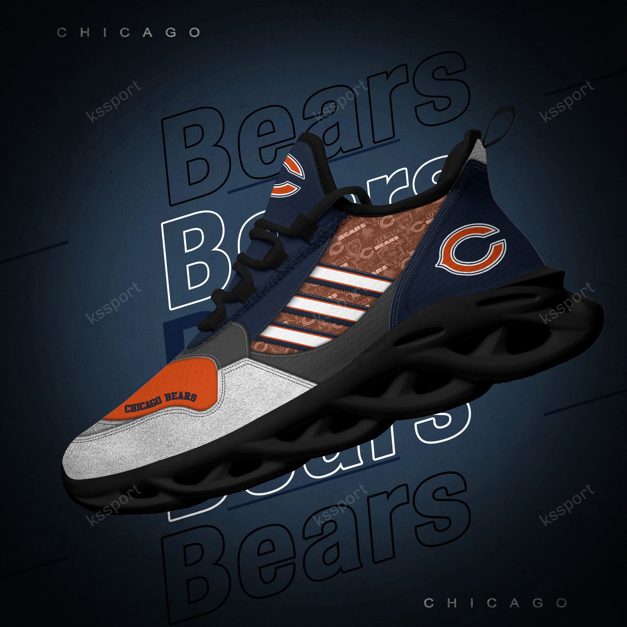 Ideafootwear Chicago Bears NFL Max Soul Shoes Sneakers For Men And Women