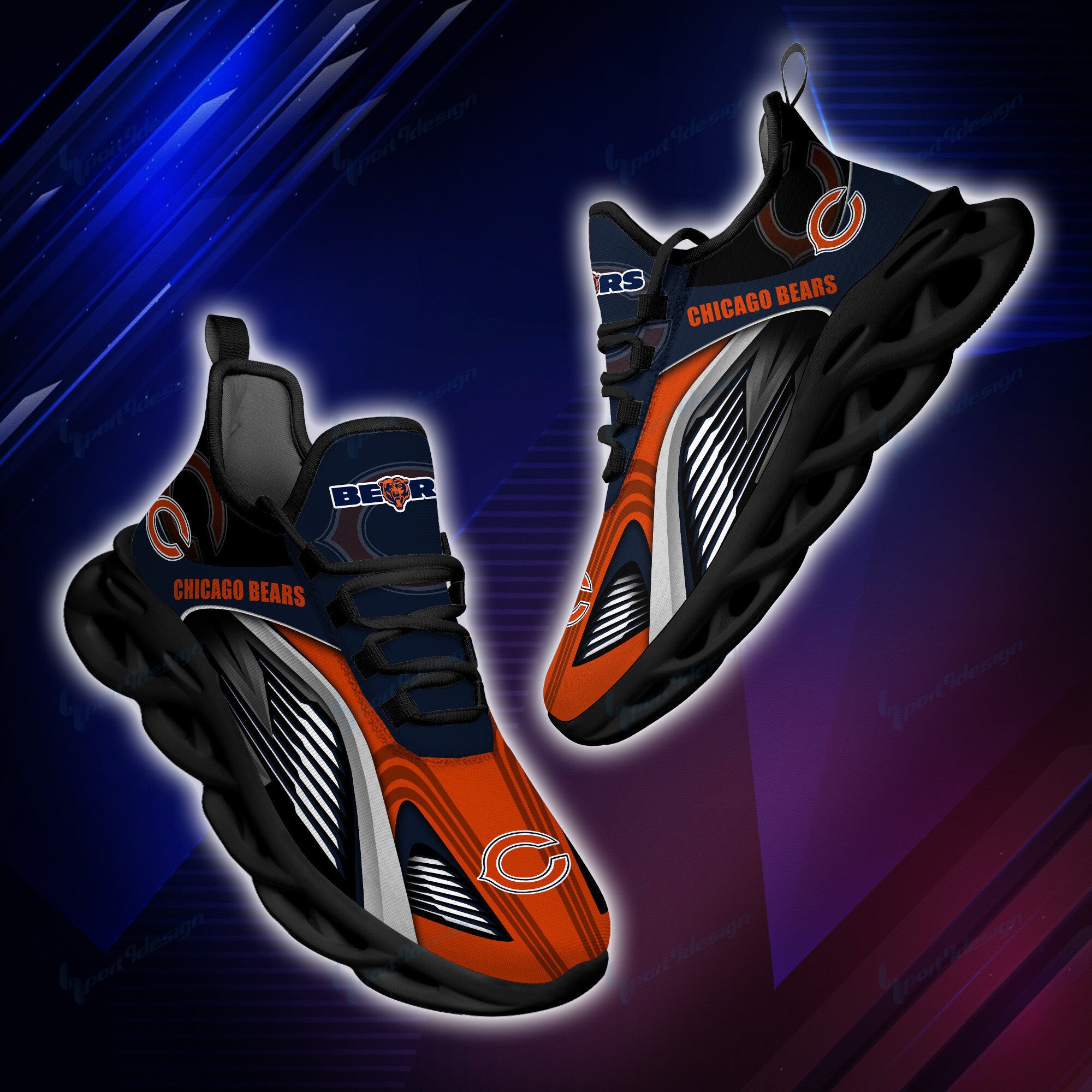 Ideafootwear Chicago Bears NFL Max Soul Shoes Sneakers For Men And Women