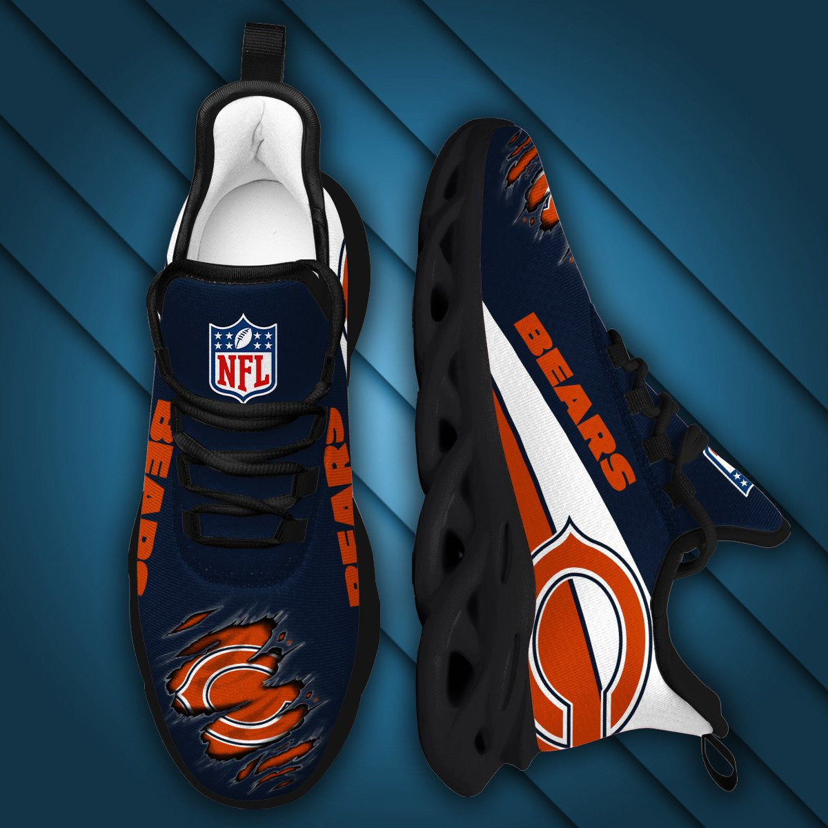 Ideafootwear Chicago Bears NFL Max Soul Shoes Sneakers For Men And Women