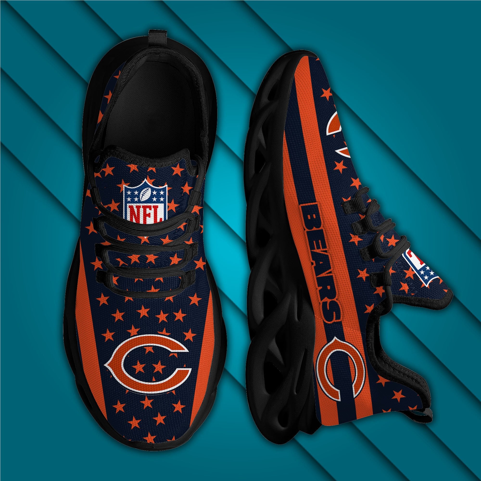 Ideafootwear Chicago Bears NFL Max Soul Shoes Sneakers For Men And Women