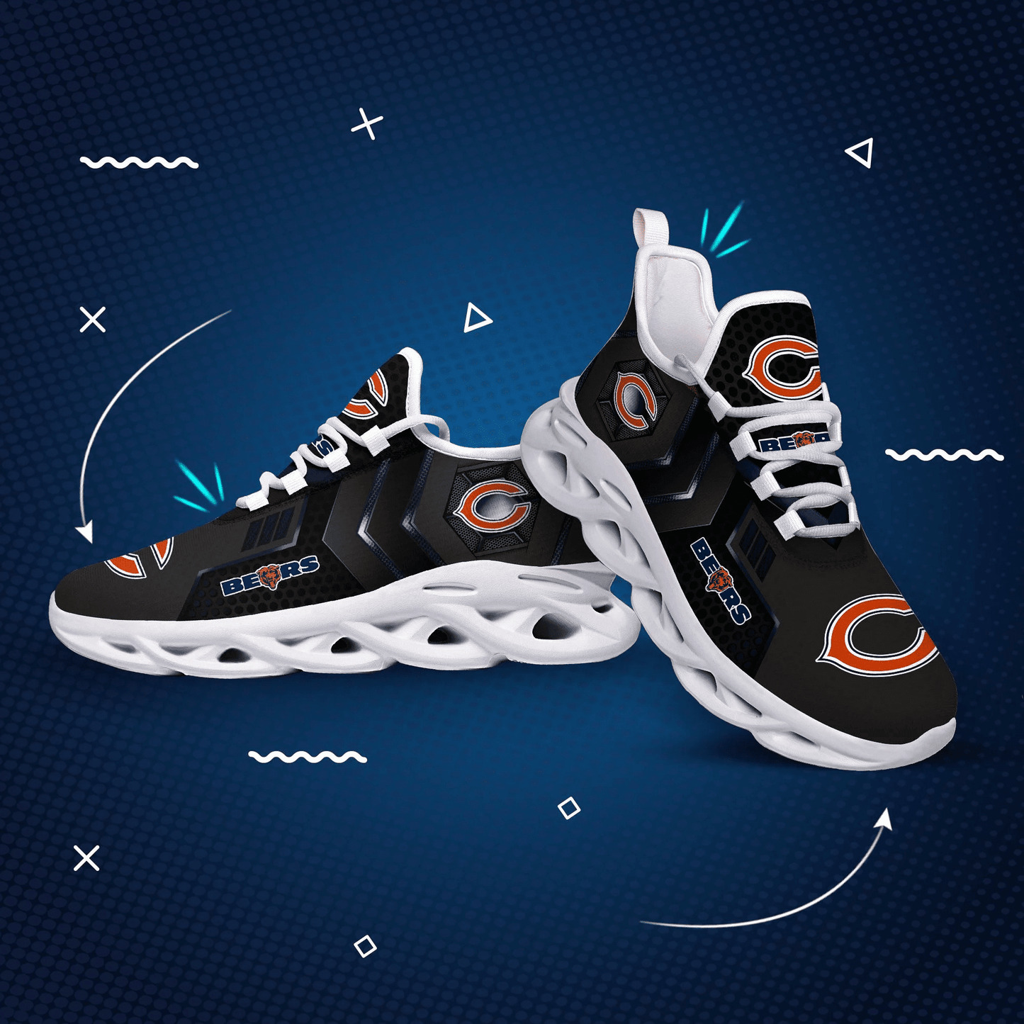 Ideafootwear Chicago Bears NFL Max Soul Shoes Sneakers For Men And Women