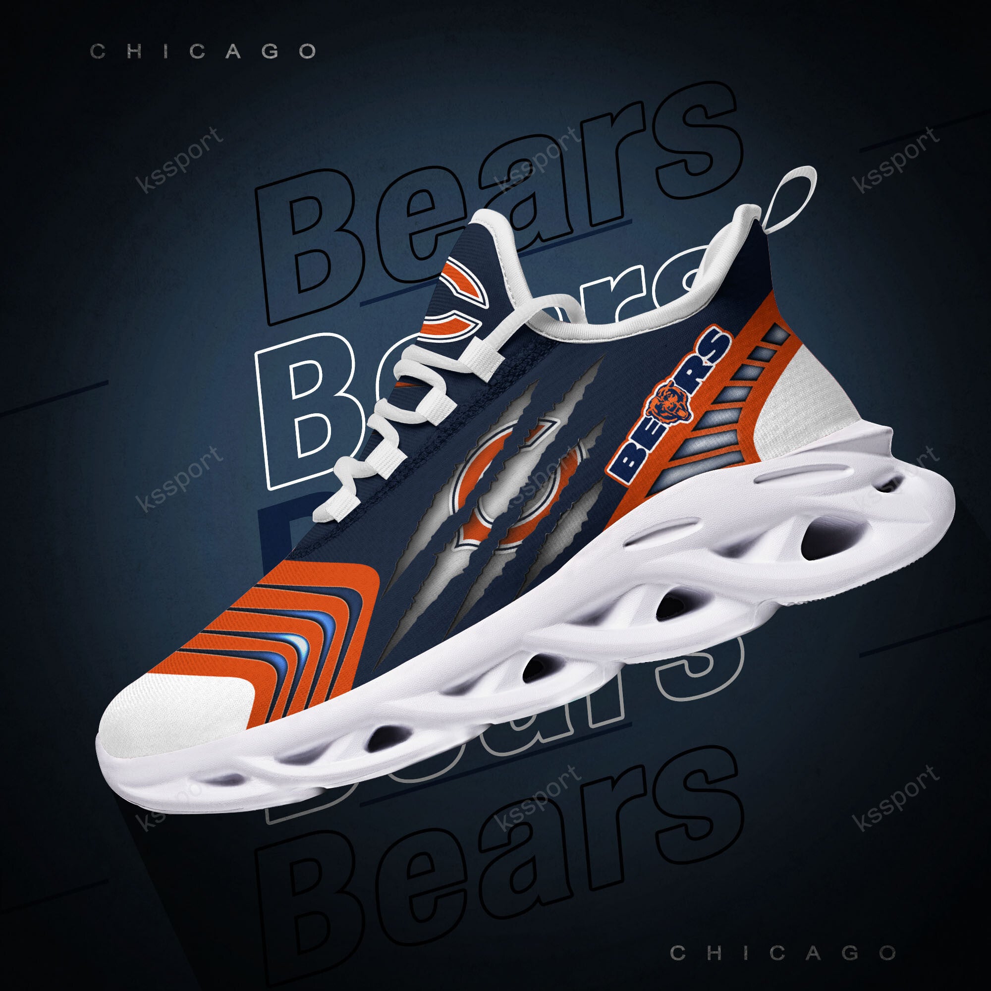 Ideafootwear Chicago Bears NFL Max Soul Shoes Sneakers For Men And Women