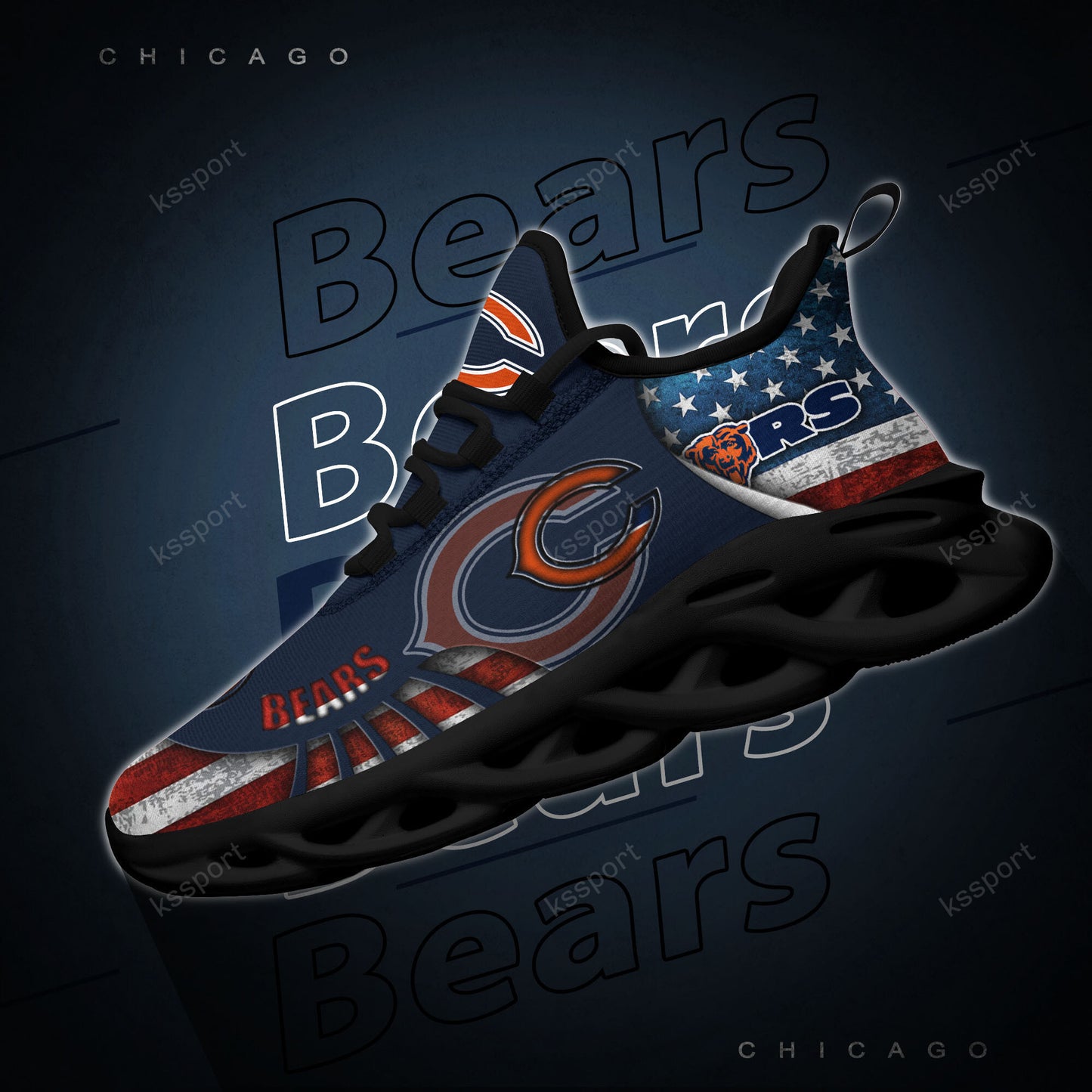 Ideafootwear Chicago Bears NFL Max Soul Shoes Sneakers For Men And Women