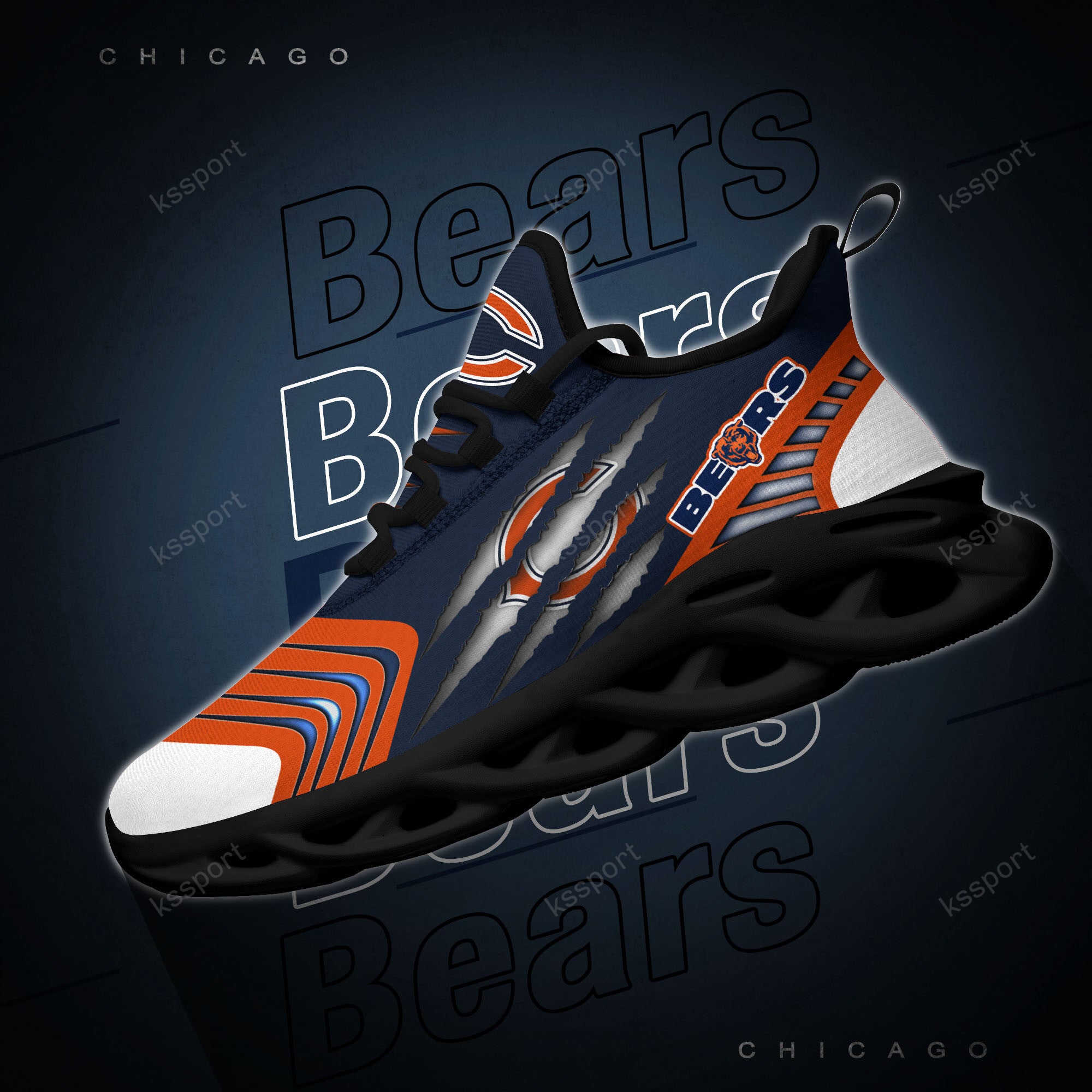 Ideafootwear Chicago Bears NFL Max Soul Shoes Sneakers For Men And Women