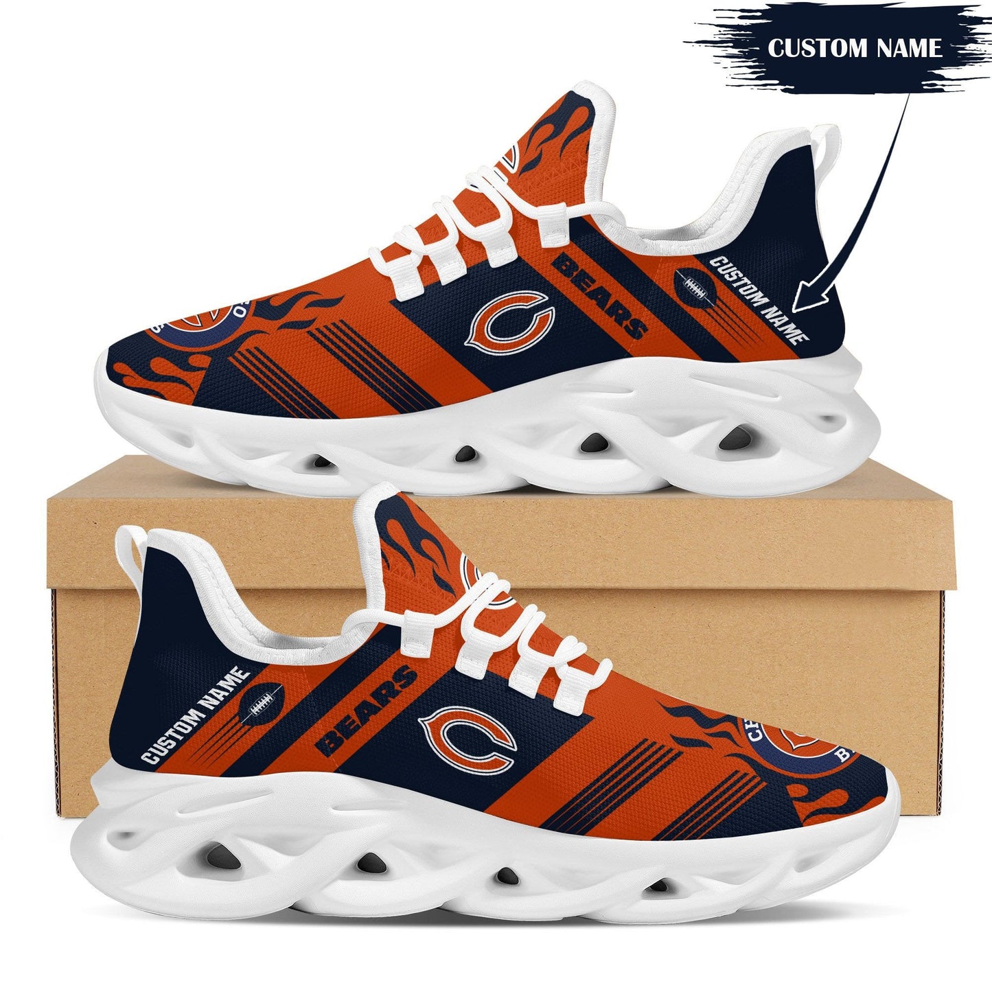 Ideafootwear Chicago Bears NFL Max Soul Shoes Sneakers For Men And Women