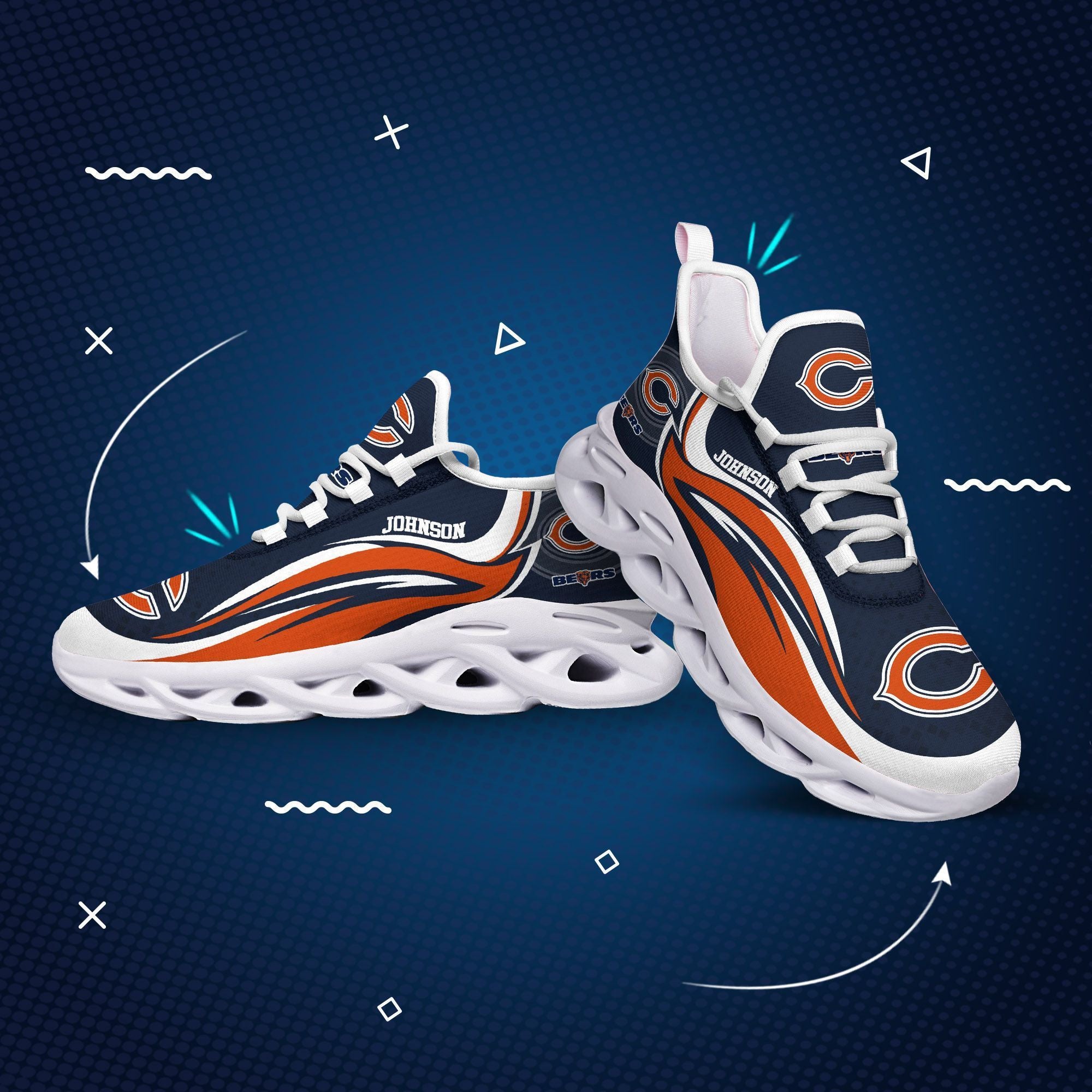 Ideafootwear Chicago Bears NFL Max Soul Shoes Sneakers For Men And Women