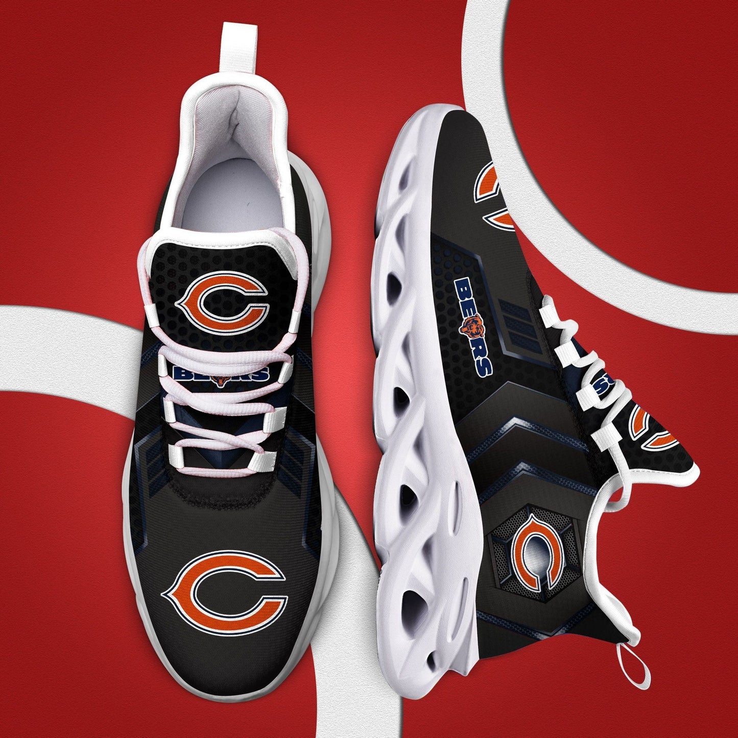 Ideafootwear Chicago Bears NFL Max Soul Shoes Sneakers For Men And Women