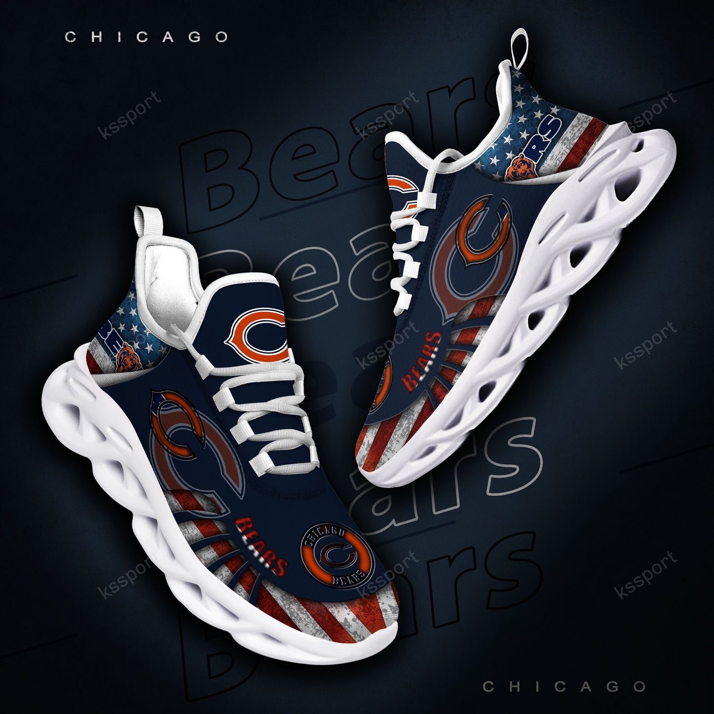 Ideafootwear Chicago Bears NFL Max Soul Shoes Sneakers For Men And Women