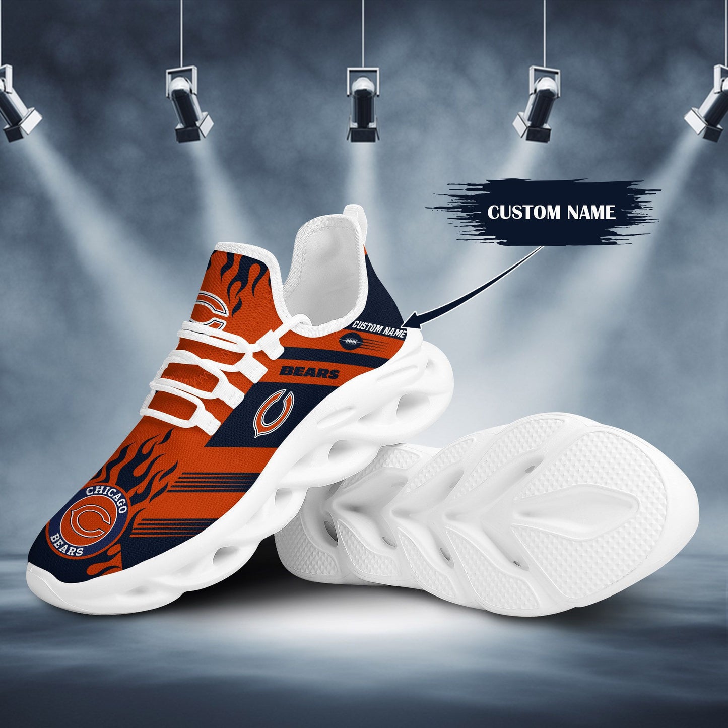 Ideafootwear Chicago Bears NFL Max Soul Shoes Sneakers For Men And Women