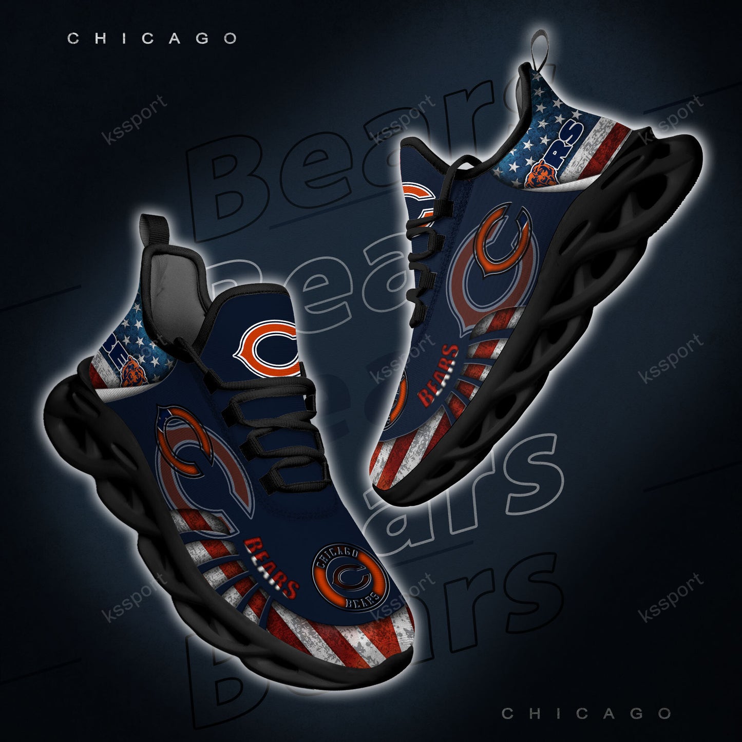 Ideafootwear Chicago Bears NFL Max Soul Shoes Sneakers For Men And Women