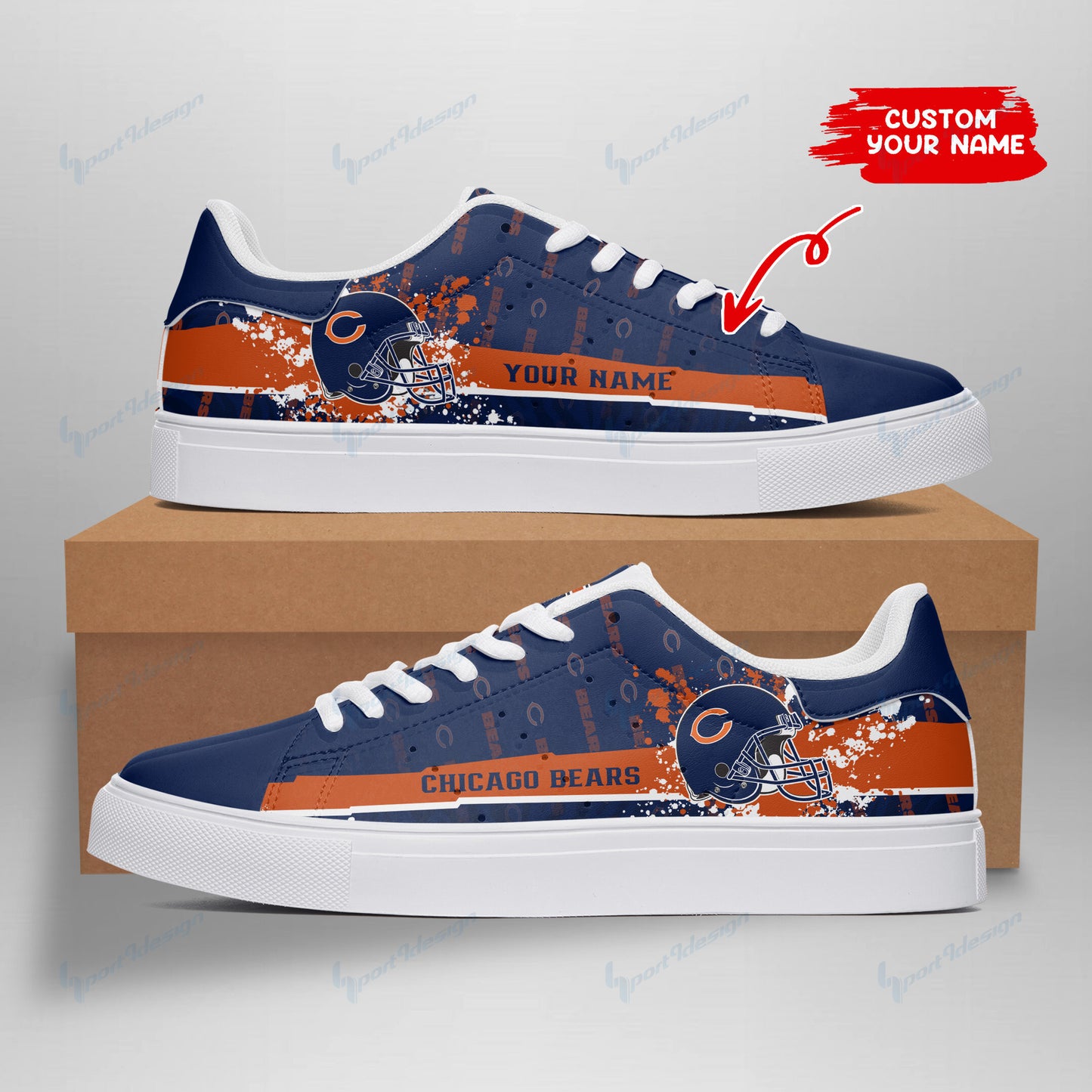 Ideafootwear Chicago Bears Skate Stan Shoes Sneakes For Men And Women