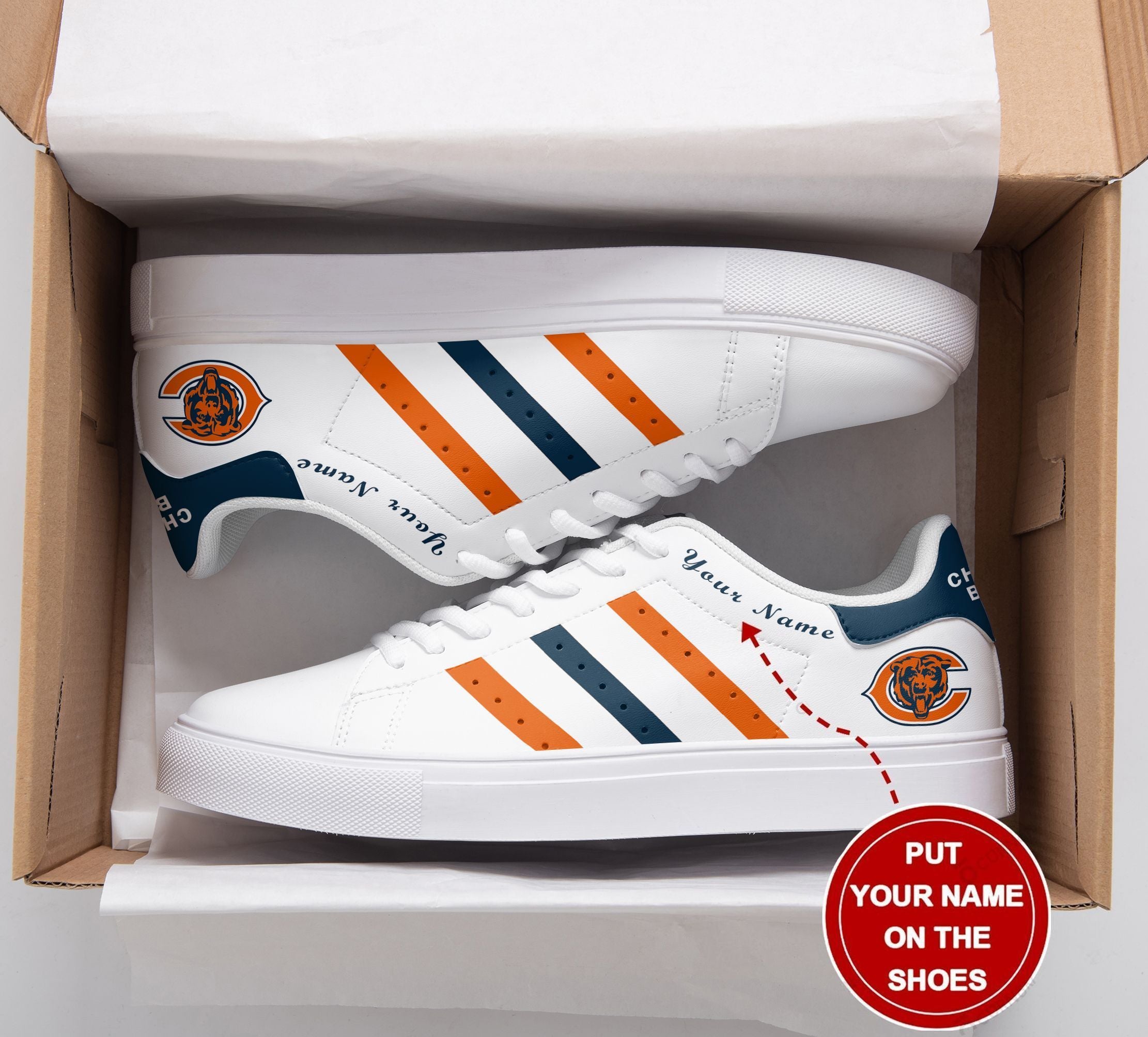 Ideafootwear Chicago Bears Skate Stan Shoes Sneakes For Men And Women