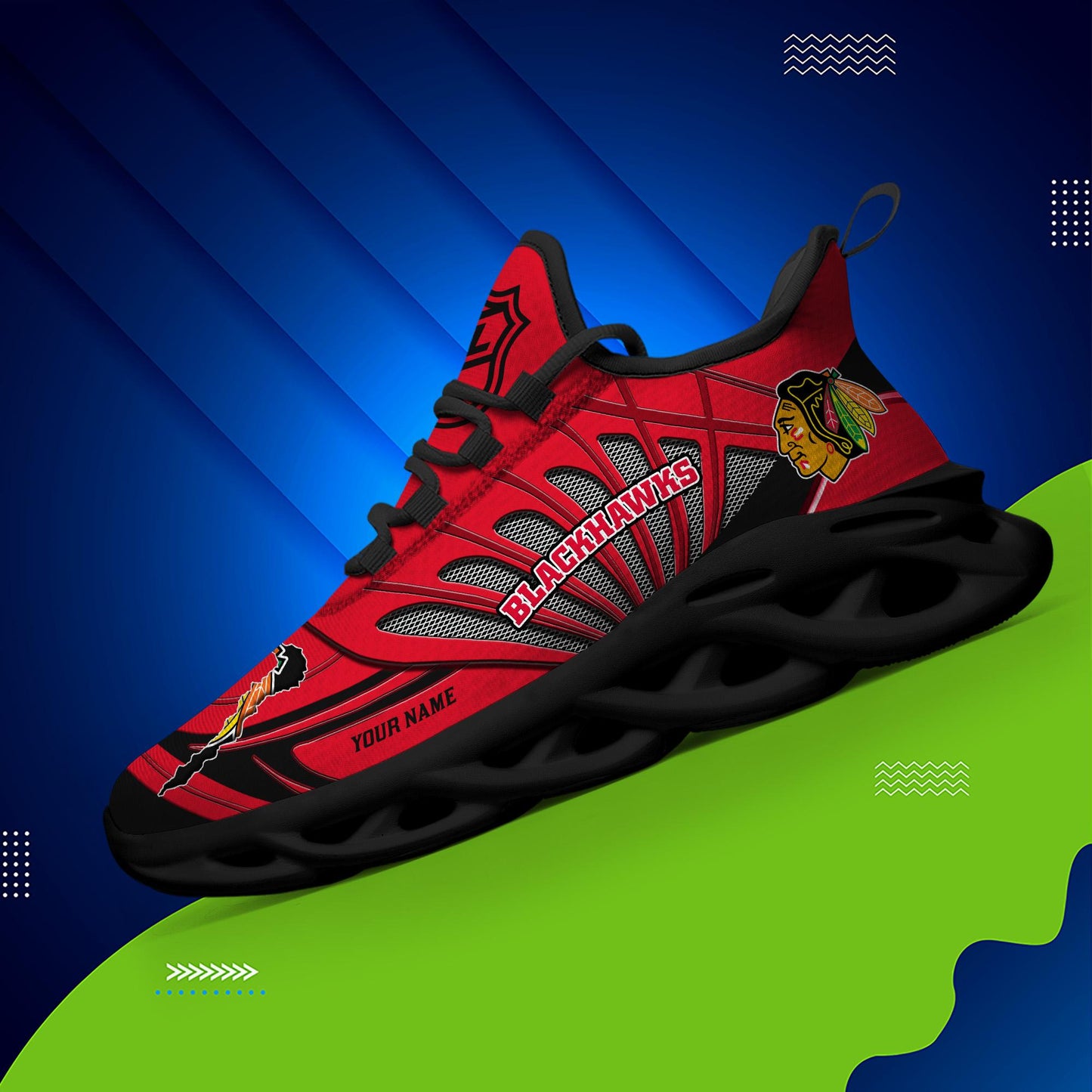 Ideafootwear Chicago Blackhawks Max Soul Shoes Sneakers For Men And Women
