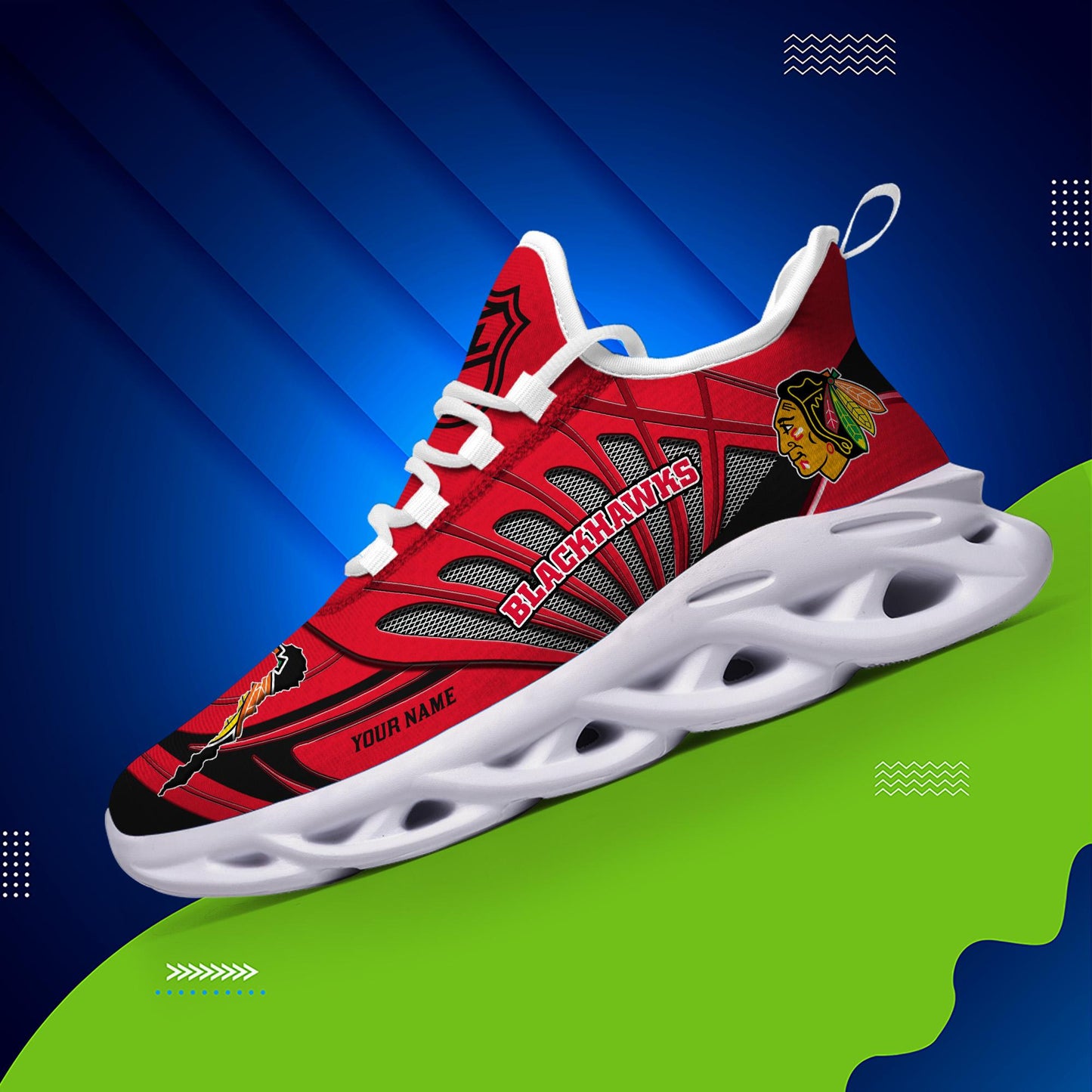 Ideafootwear Chicago Blackhawks Max Soul Shoes Sneakers For Men And Women
