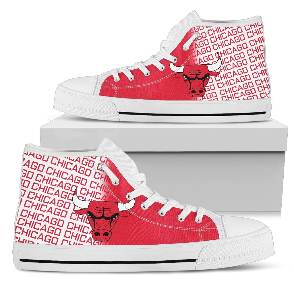 Ideafootwear Chicago Bulls High Top Canvas Sneakers Shoes For Men And Women