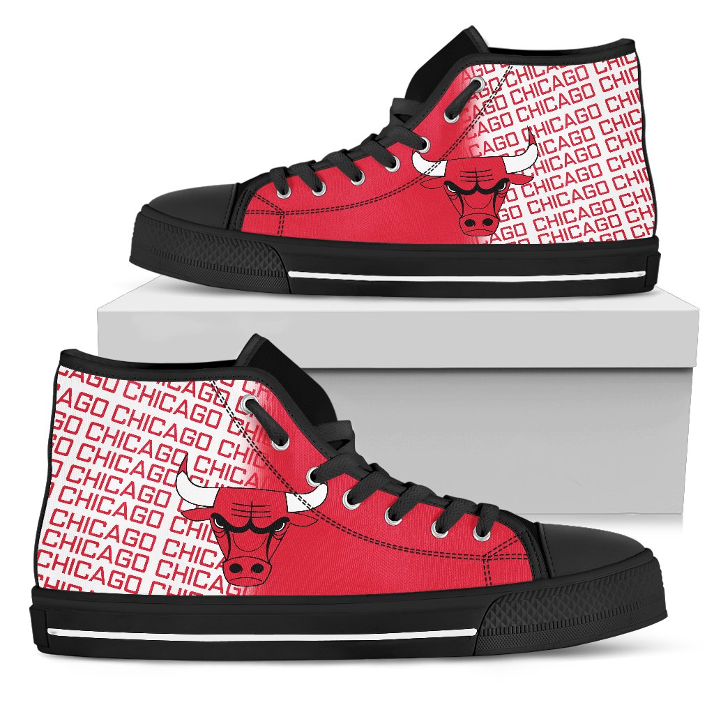 Ideafootwear Chicago Bulls High Top Canvas Sneakers Shoes For Men And Women