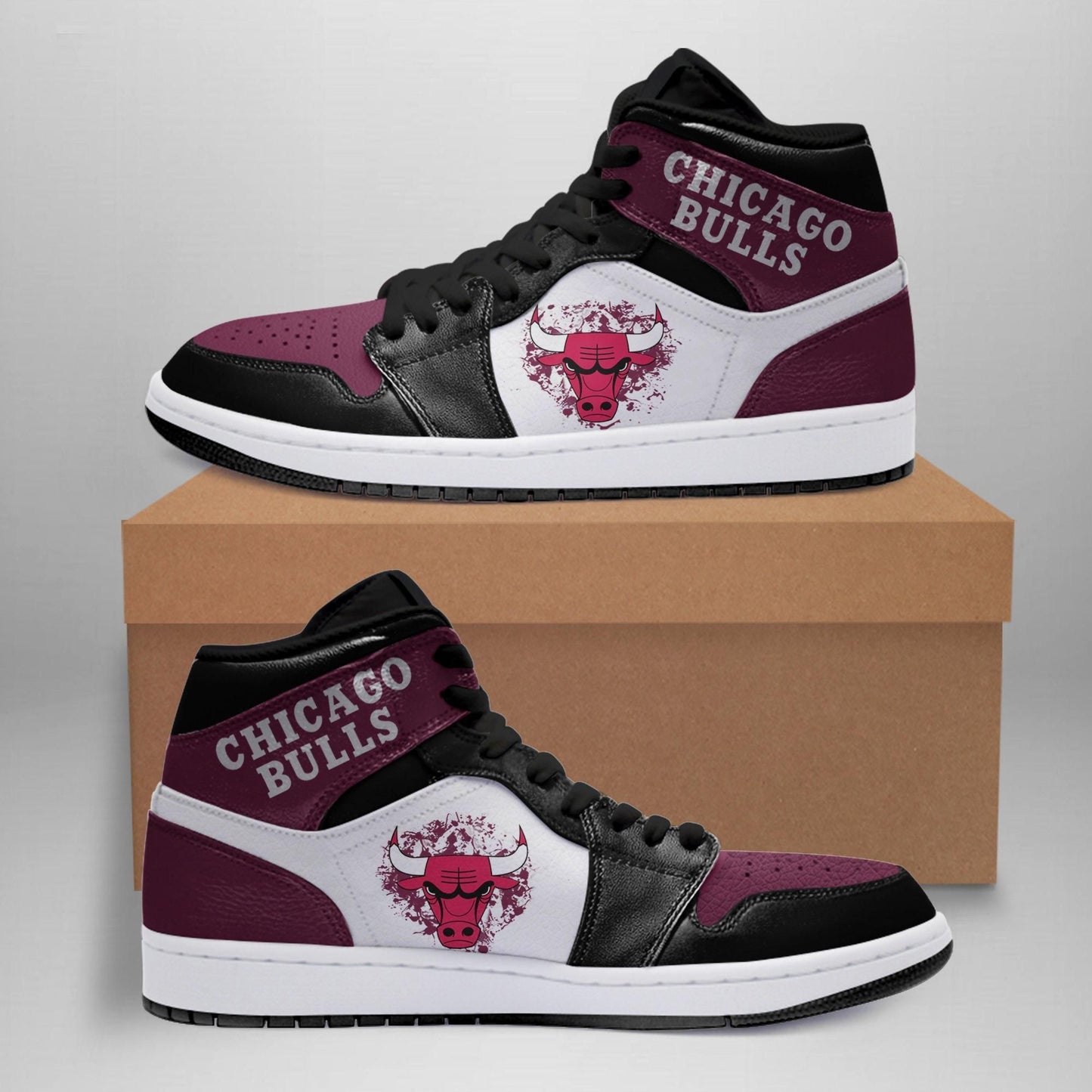 Ideafootwear Chicago Bulls NBA AJ1 High Sneakers Shoes For Men And Women