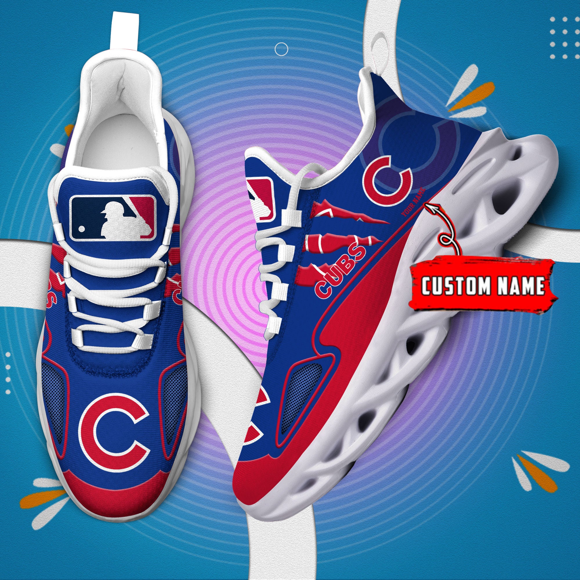 Ideafootwear Chicago Cubs Max Soul Shoes Sneakers For Men And Women